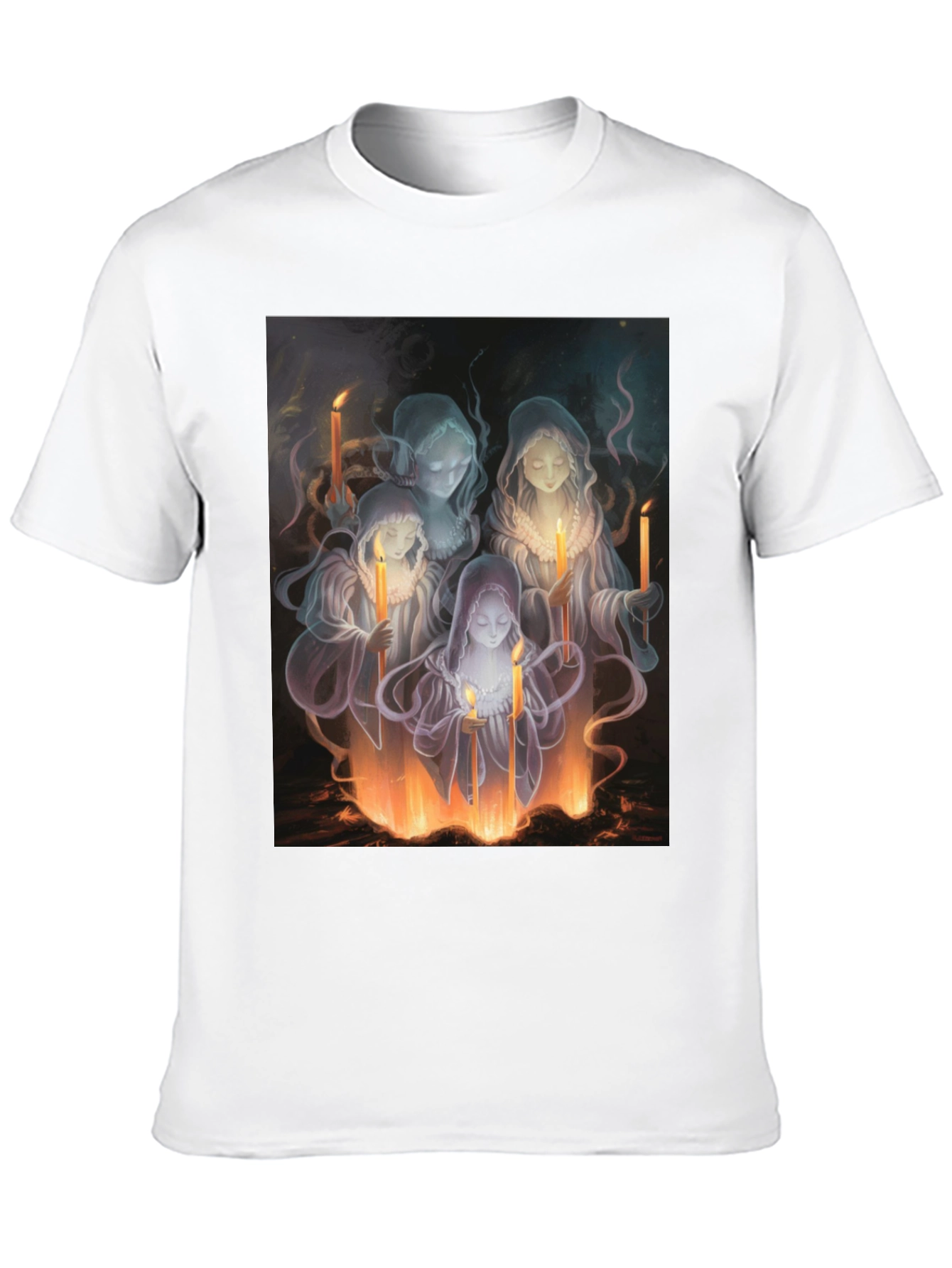 Black Ethereal Candle Maiden Black T-Shirt view 10