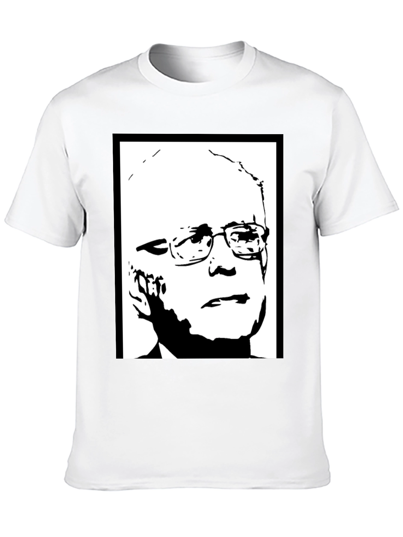 Black Political Graphic Tee - Bernie Sanders Portrait Shirt view 10