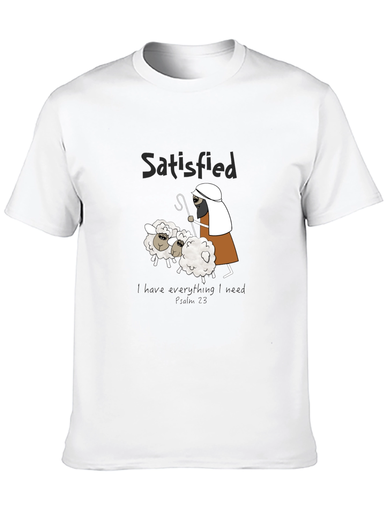 Black Satisfied Shepherd & Sheep Black T-Shirt view 10