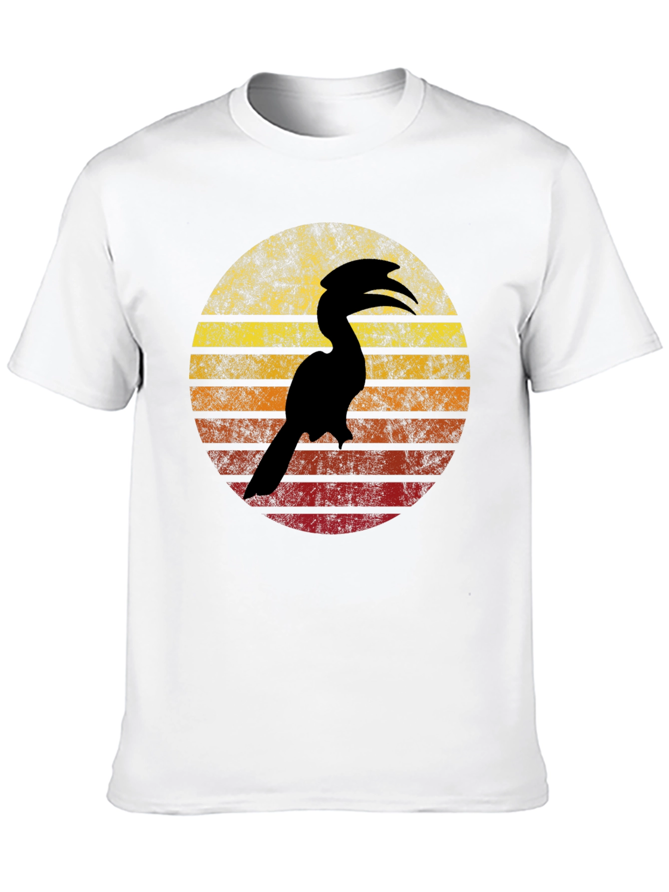 Black Vintage Hornbill Sunset Graphic Tee view 10