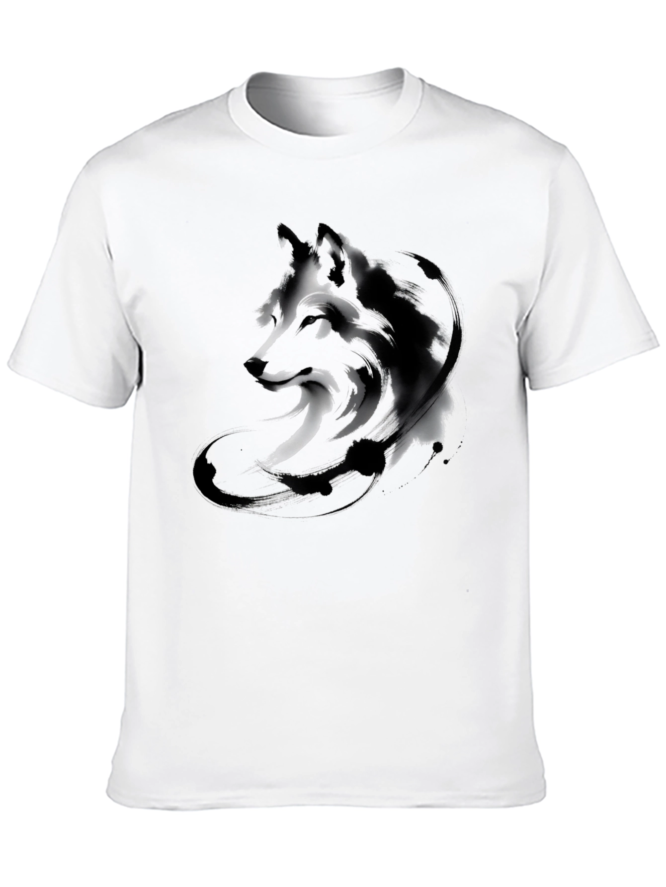 Black Abstract Wolf Graphic Tee - Black view 10