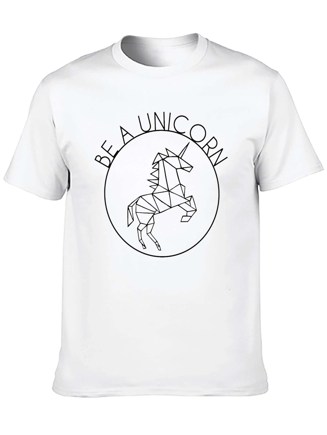 Black Geometric Unicorn Graphic Tee - Modern Black T-Shirt view 10
