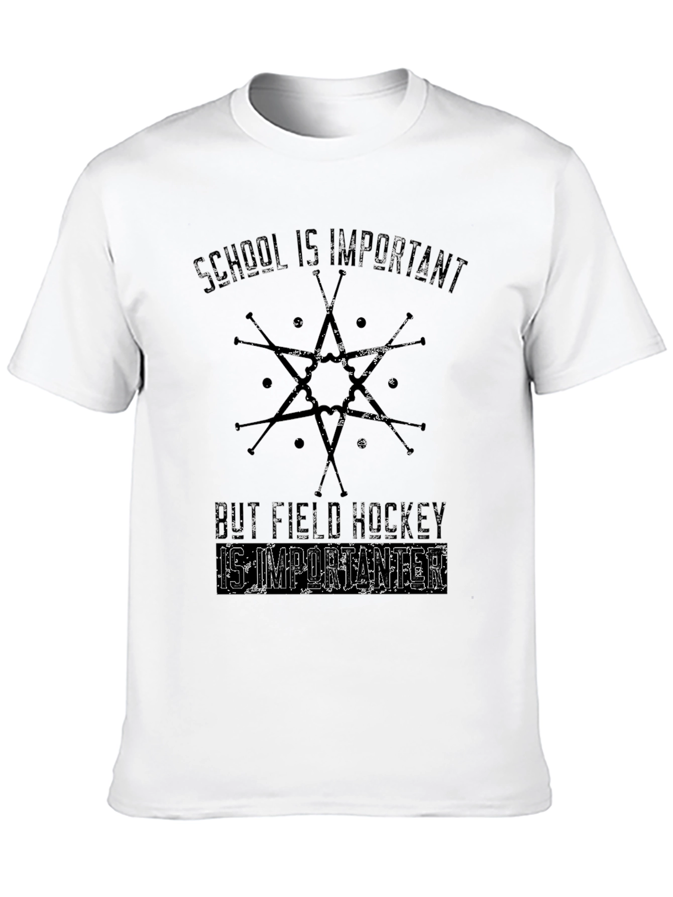 Black Field Hockey T-Shirt - School is Important view 10