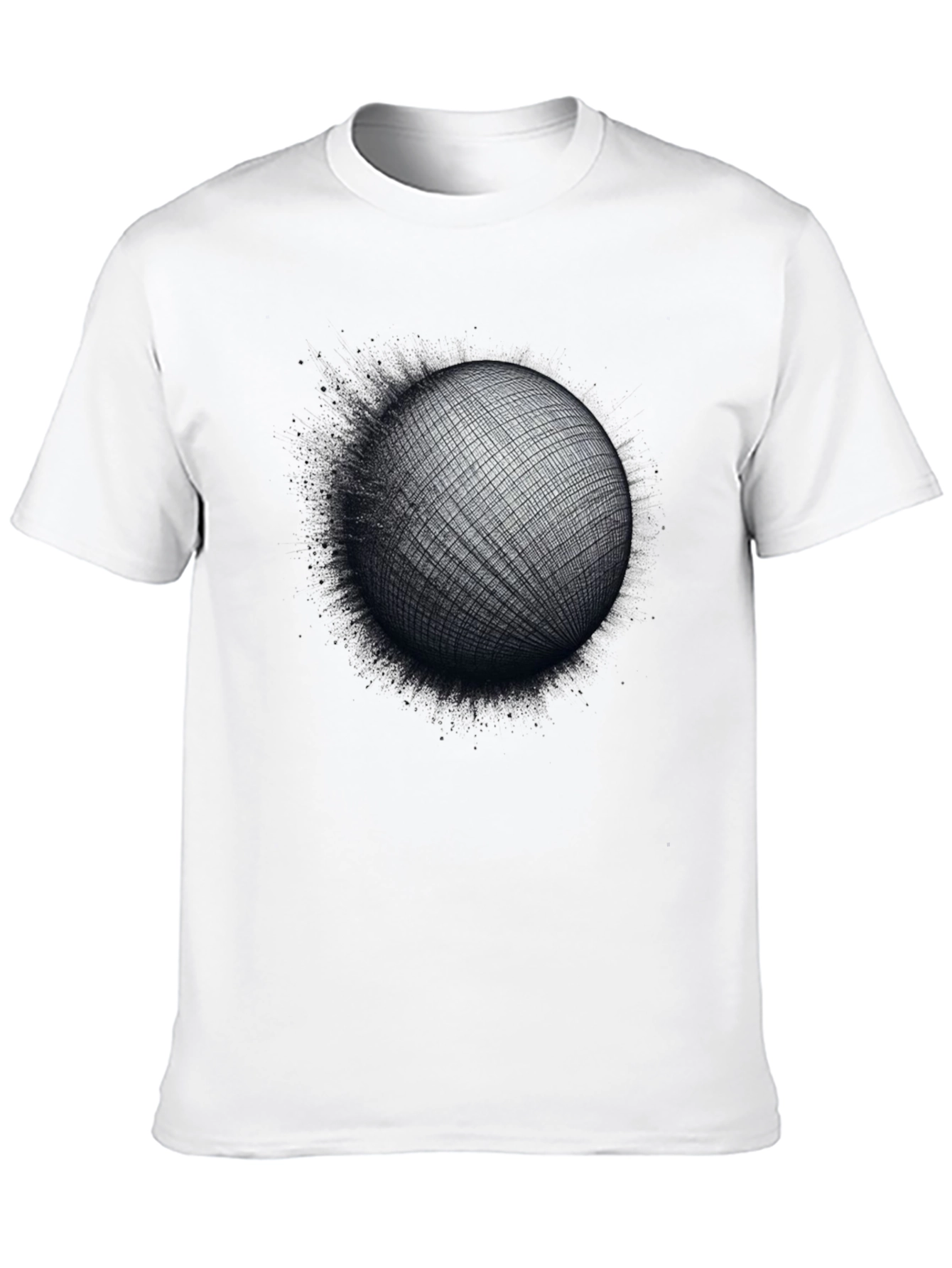 Black Abstract Sphere Graphic Tee - Modern Artistic T-Shirt view 10