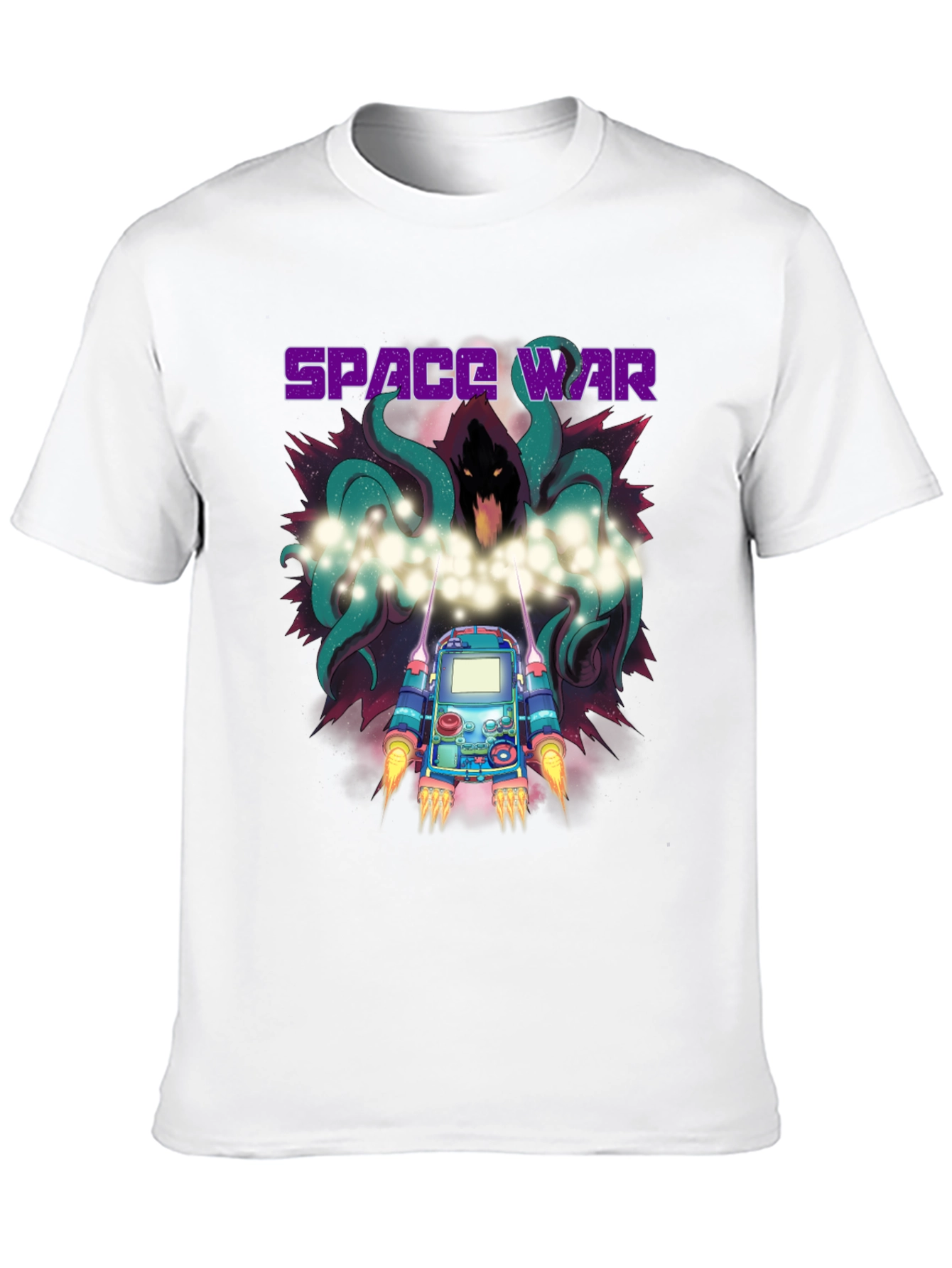 Black Space War Graphic Print Black T-Shirt view 10