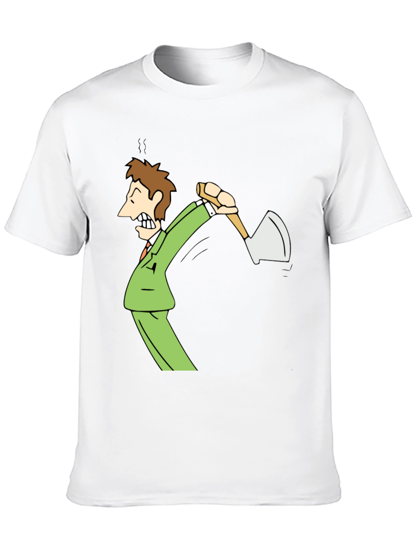 Black Axe Man Cartoon Graphic Black T-Shirt view 10