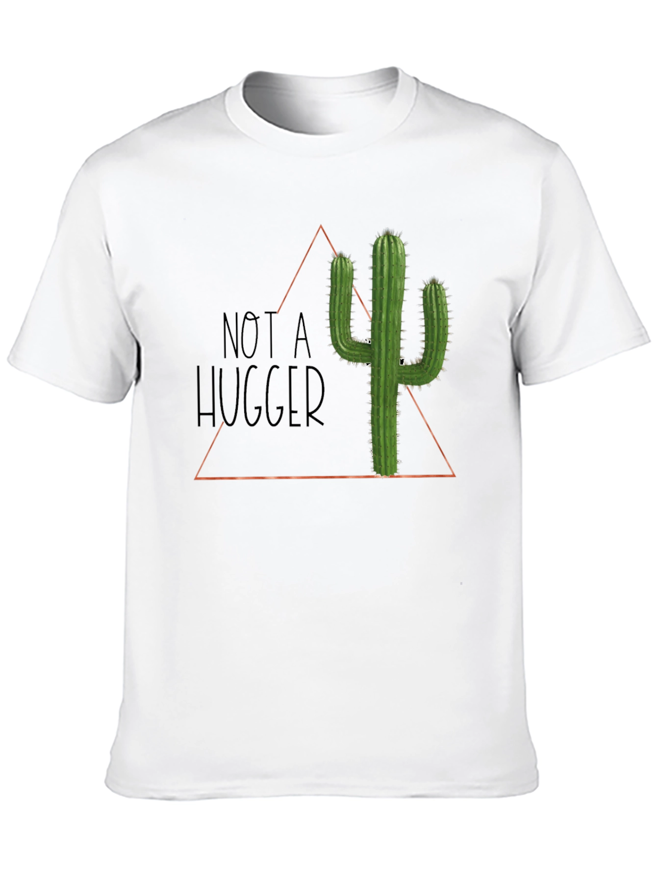 Black Not A Hugger Cactus Graphic T-Shirt - Soft Cotton Tee view 10