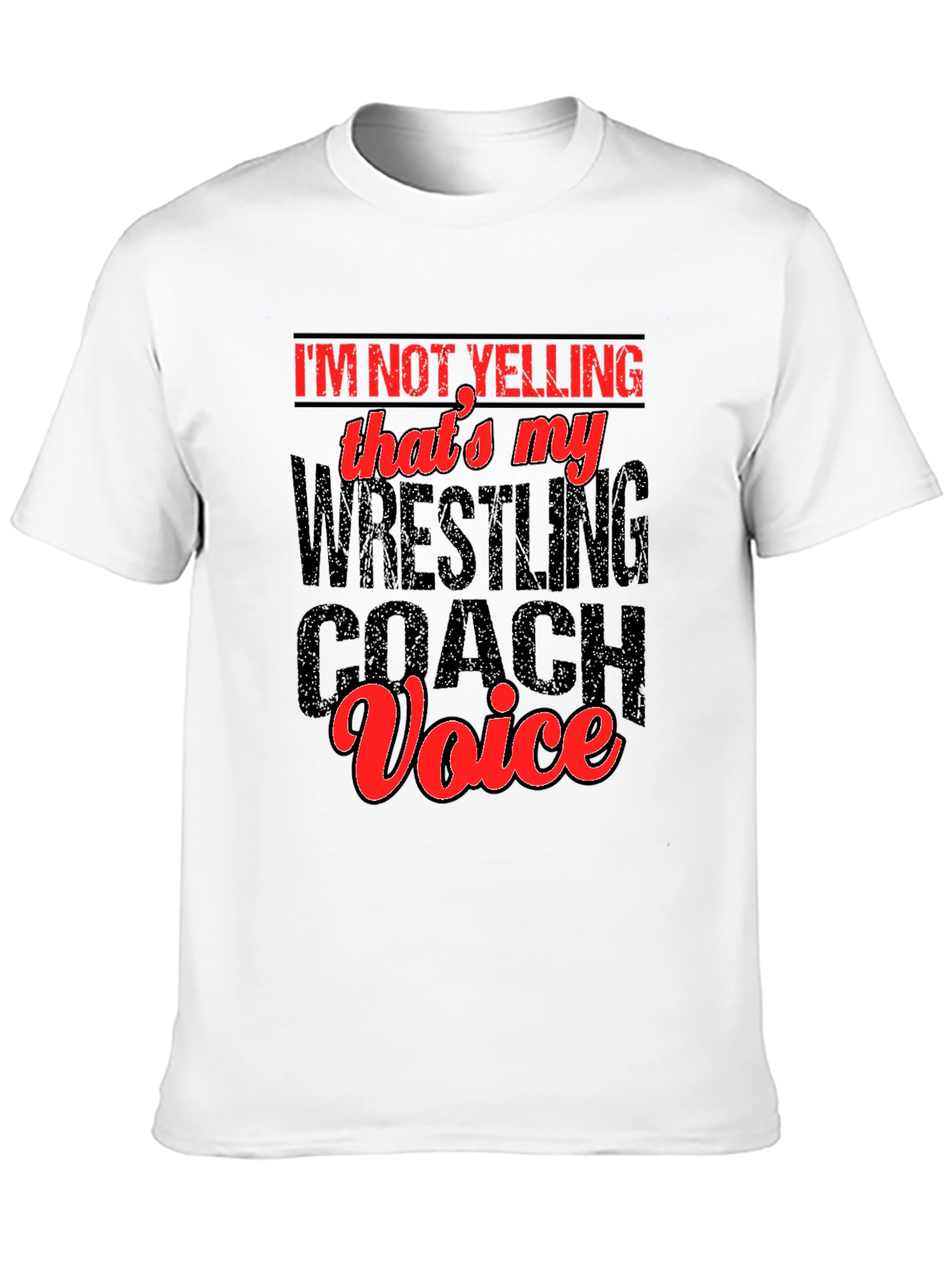 Black Wrestling Coach Voice T-Shirt - Funny Gift Idea view 10