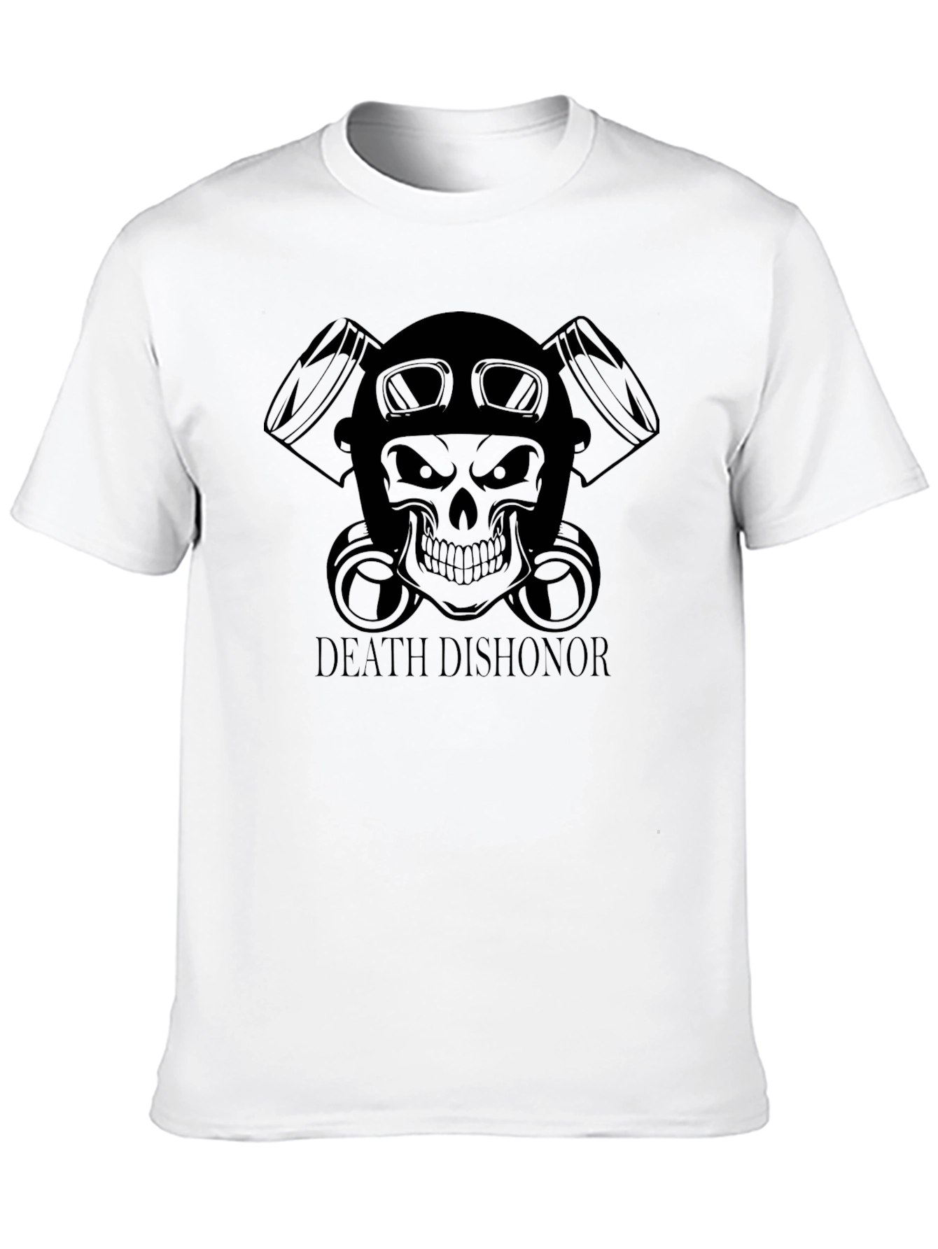 Black Death Dishonor Skull Biker T-Shirt view 10
