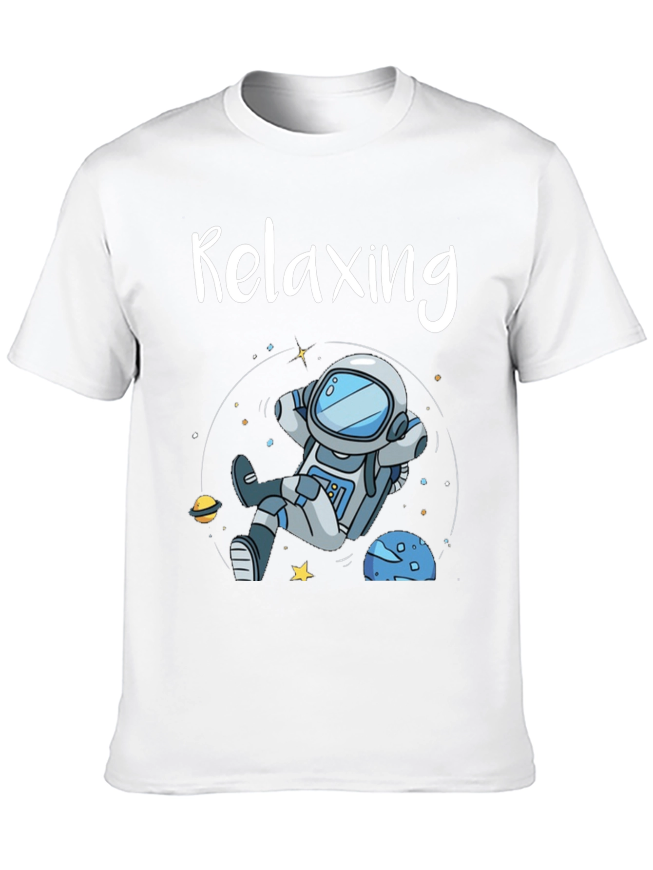 Black Relaxing Astronaut Graphic T-Shirt view 10