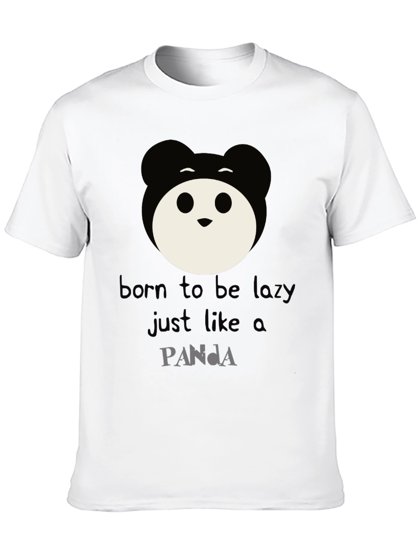 Black Born to Be Lazy Panda Graphic Tee view 10