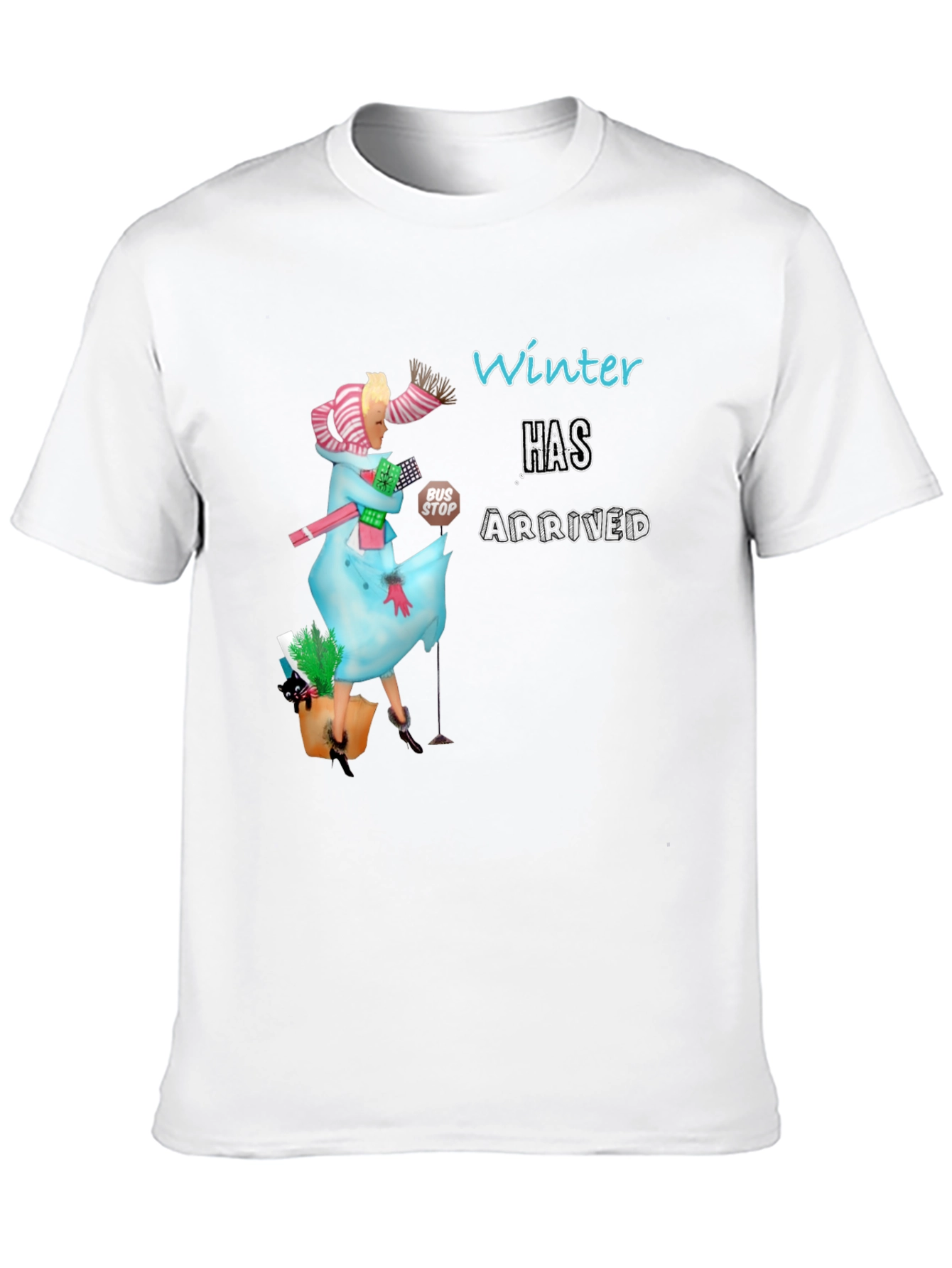 Black Winter Has Arrived Graphic Tee - Unisex Black T-Shirt view 10