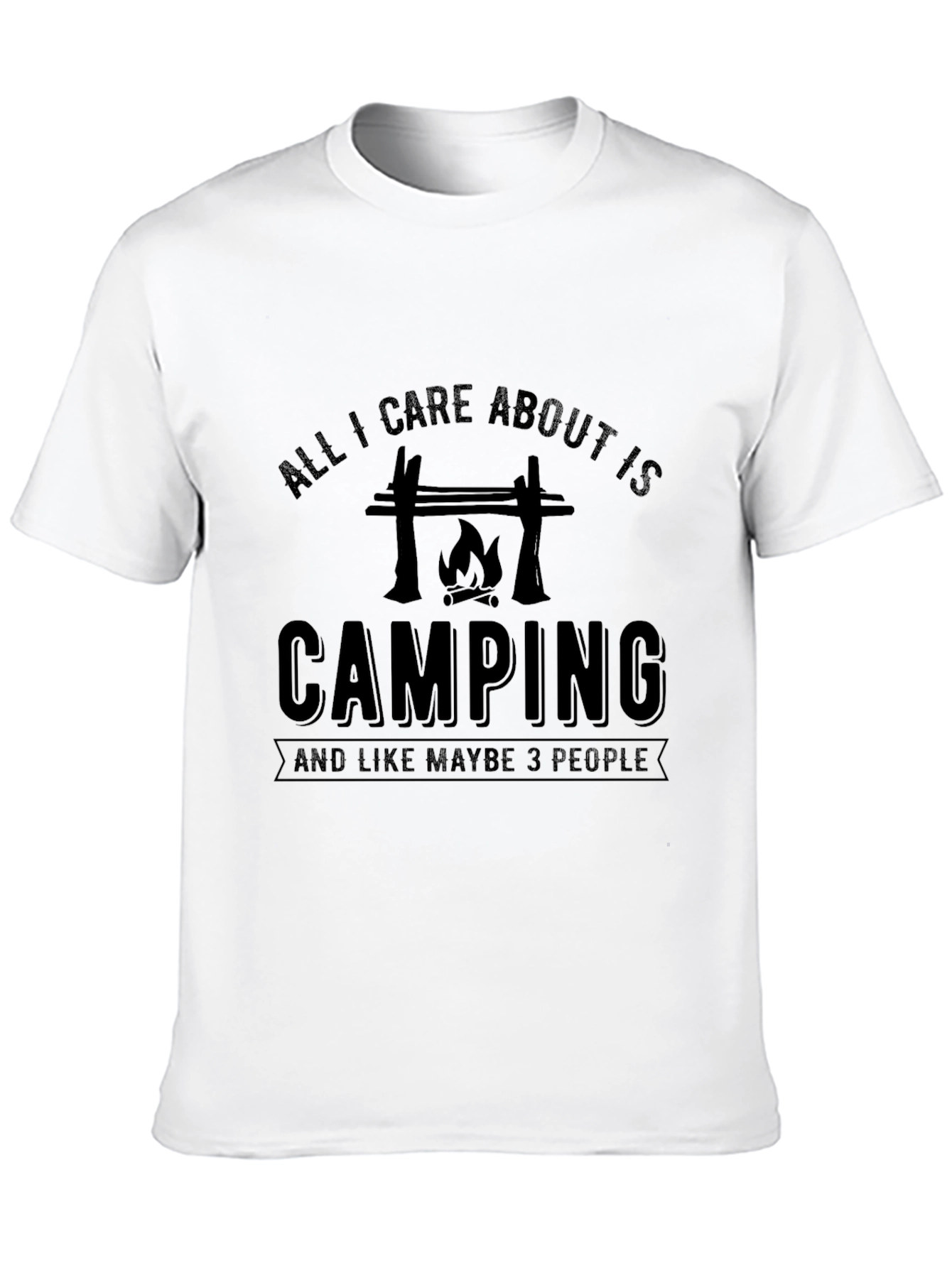 Black Camping Lover Graphic Tee - "All I Care About Is Camping" view 10