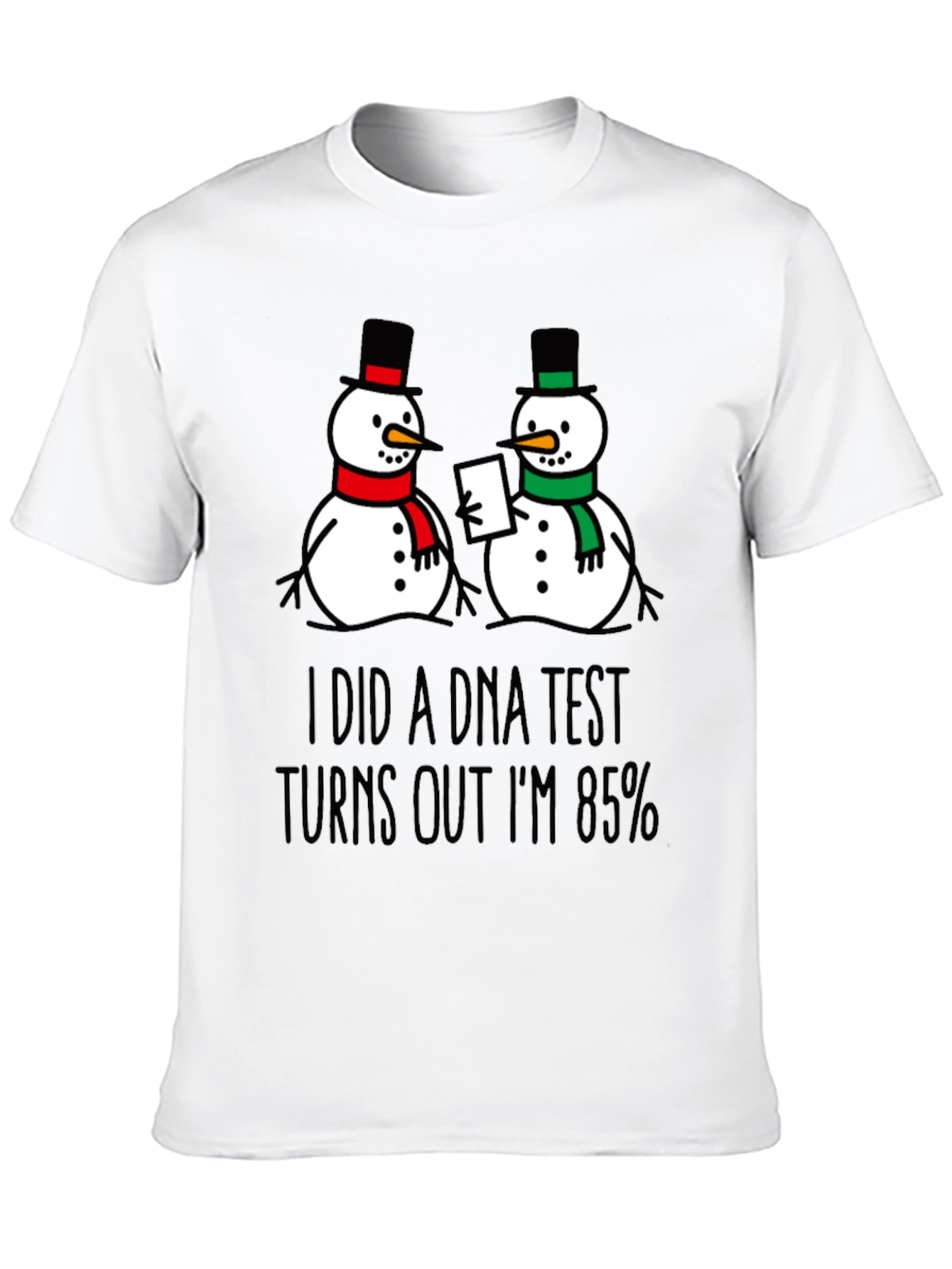 Black DNA Test Snowman Graphic Tee view 10