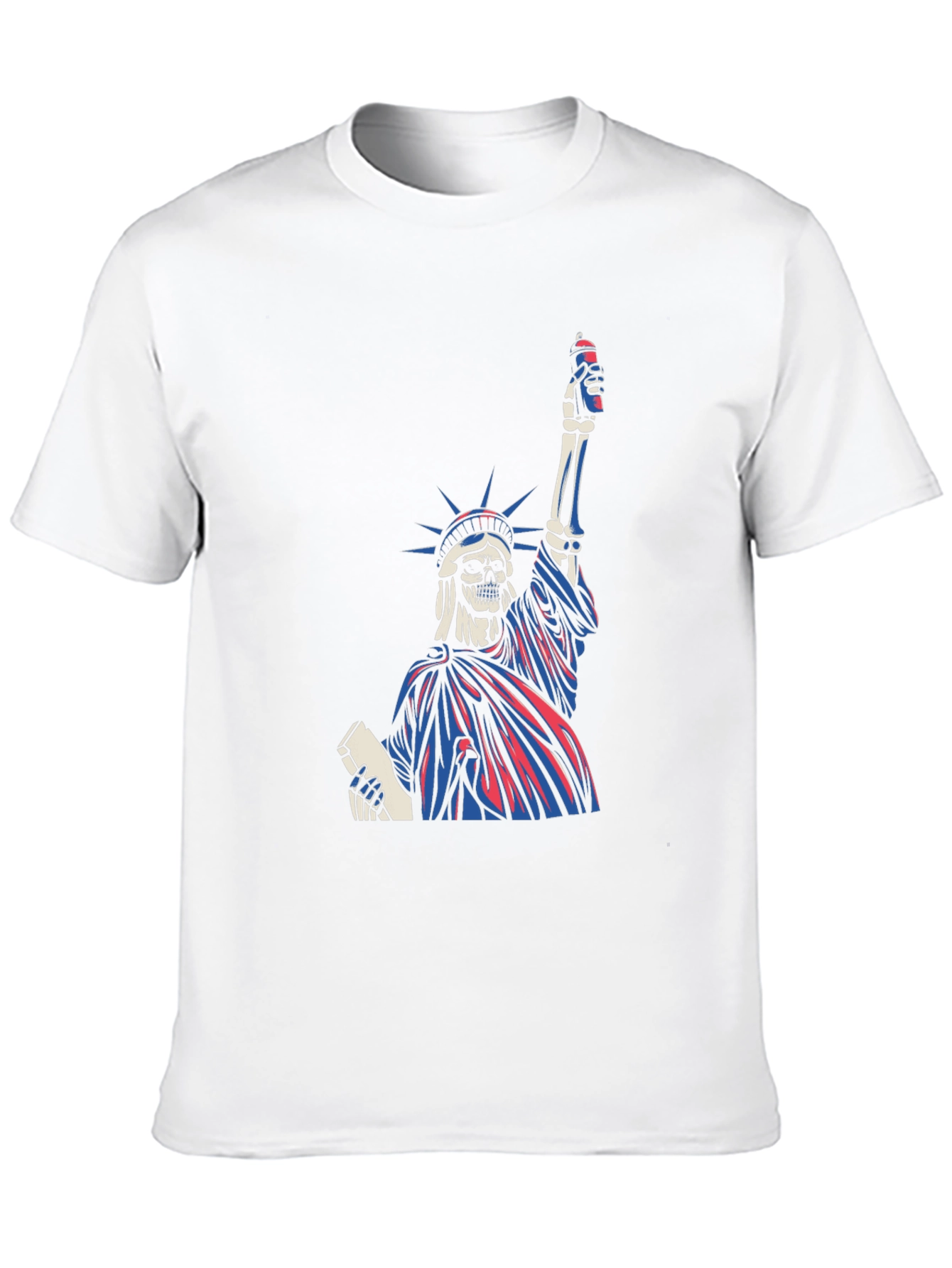 Black Statue of Liberty Skeleton Graphic T-Shirt view 10