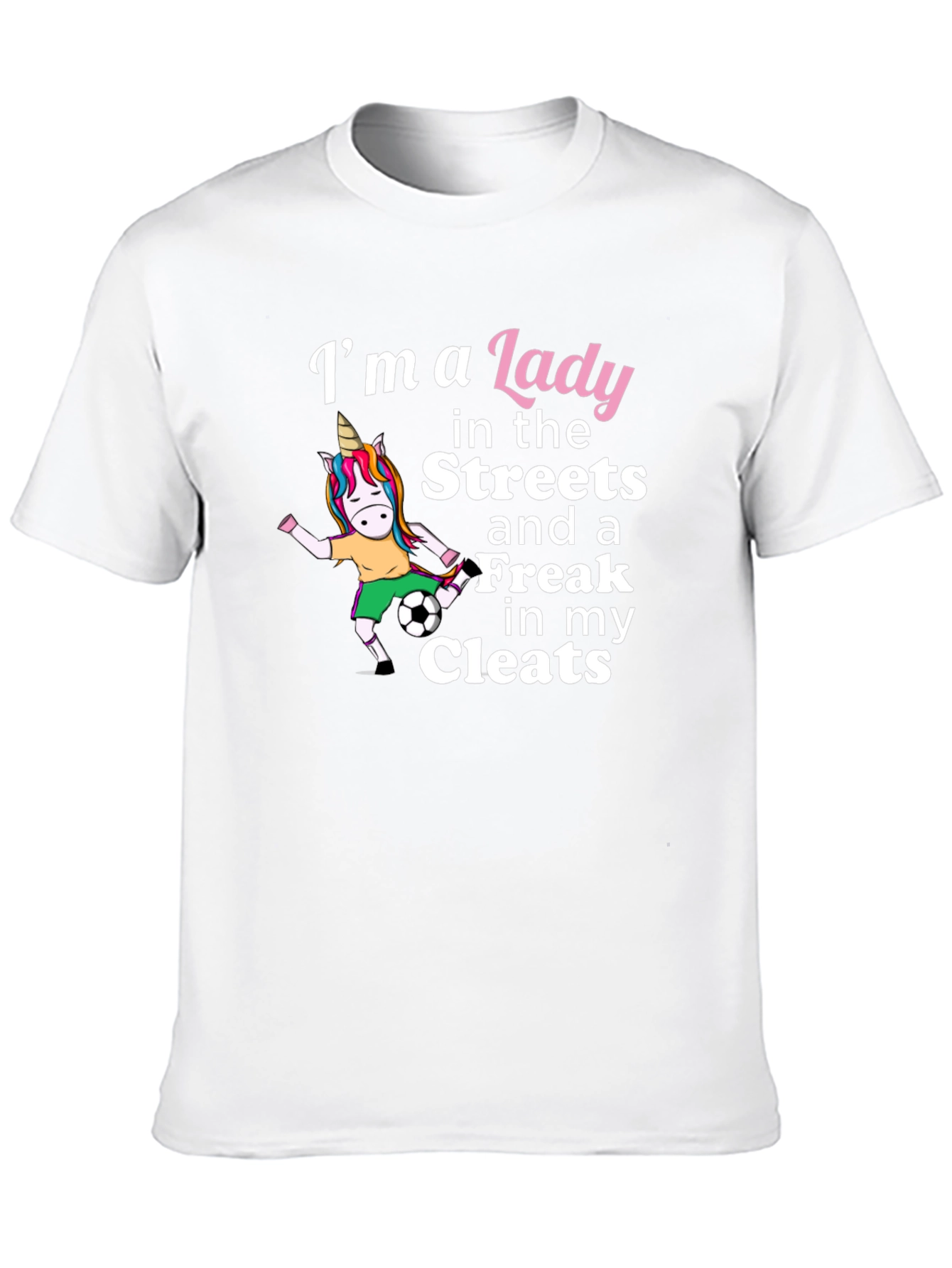 Black Lady Streets Freak Cleats Soccer Unicorn T-Shirt view 10