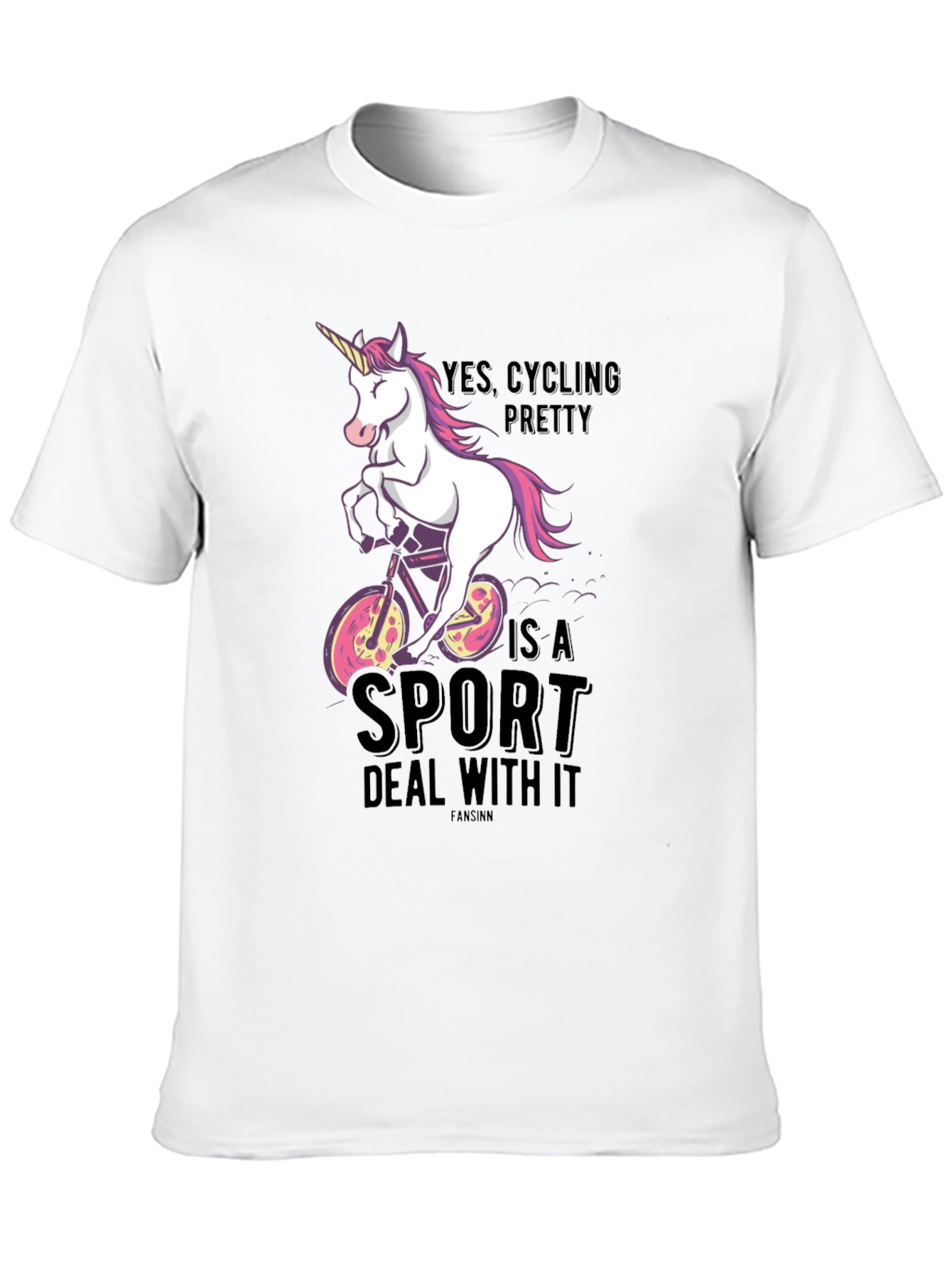 Black Cycling Unicorn T-Shirt - Yes Cycling Pretty Is A Sport view 10