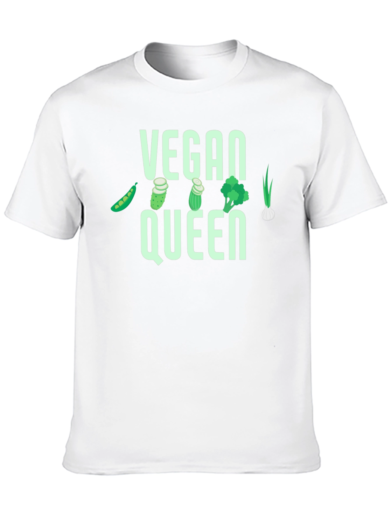 Black Vegan Queen T-Shirt - Vegetable Graphic Tee view 10