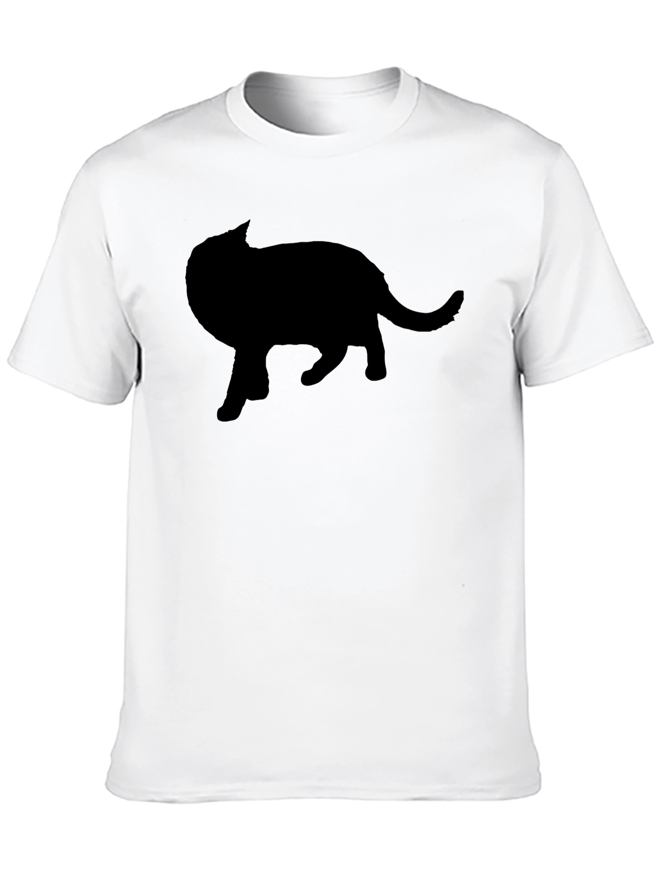 Black Black Cat Silhouette Graphic Tee - Men's Crew Neck view 10