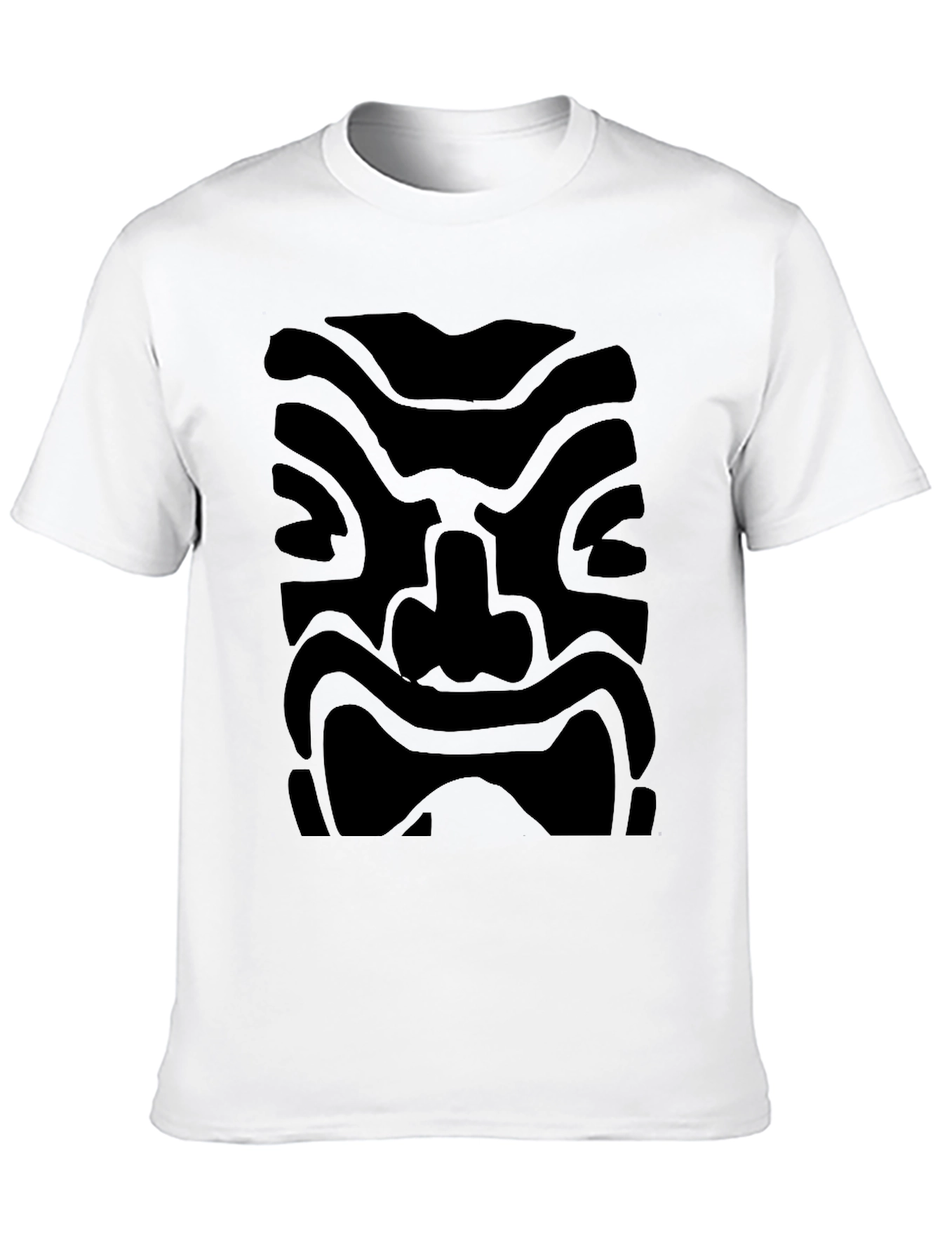 Black Abstract Face Graphic Black T-Shirt view 10