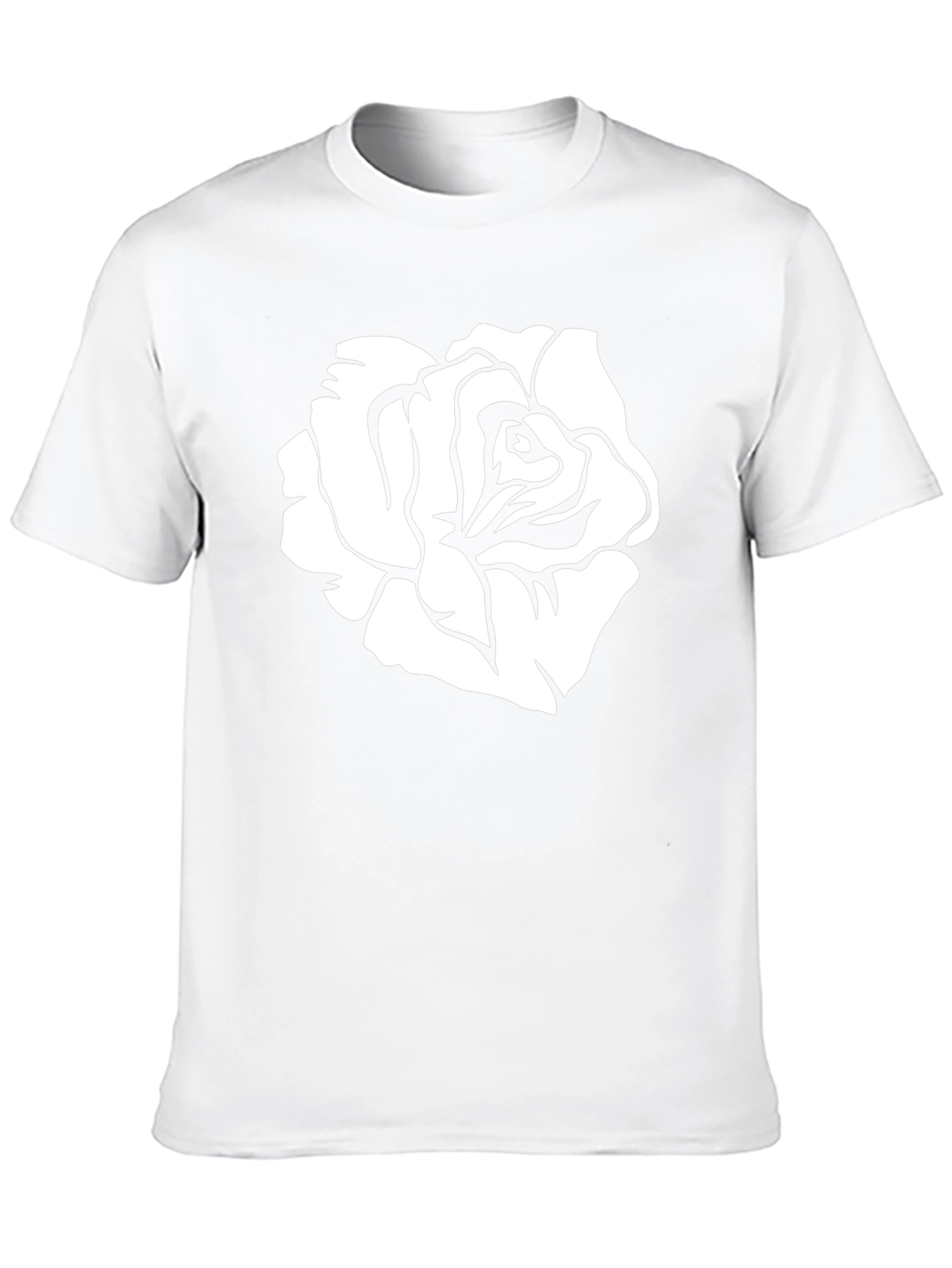 Black Black T-Shirt with White Rose Graphic view 10