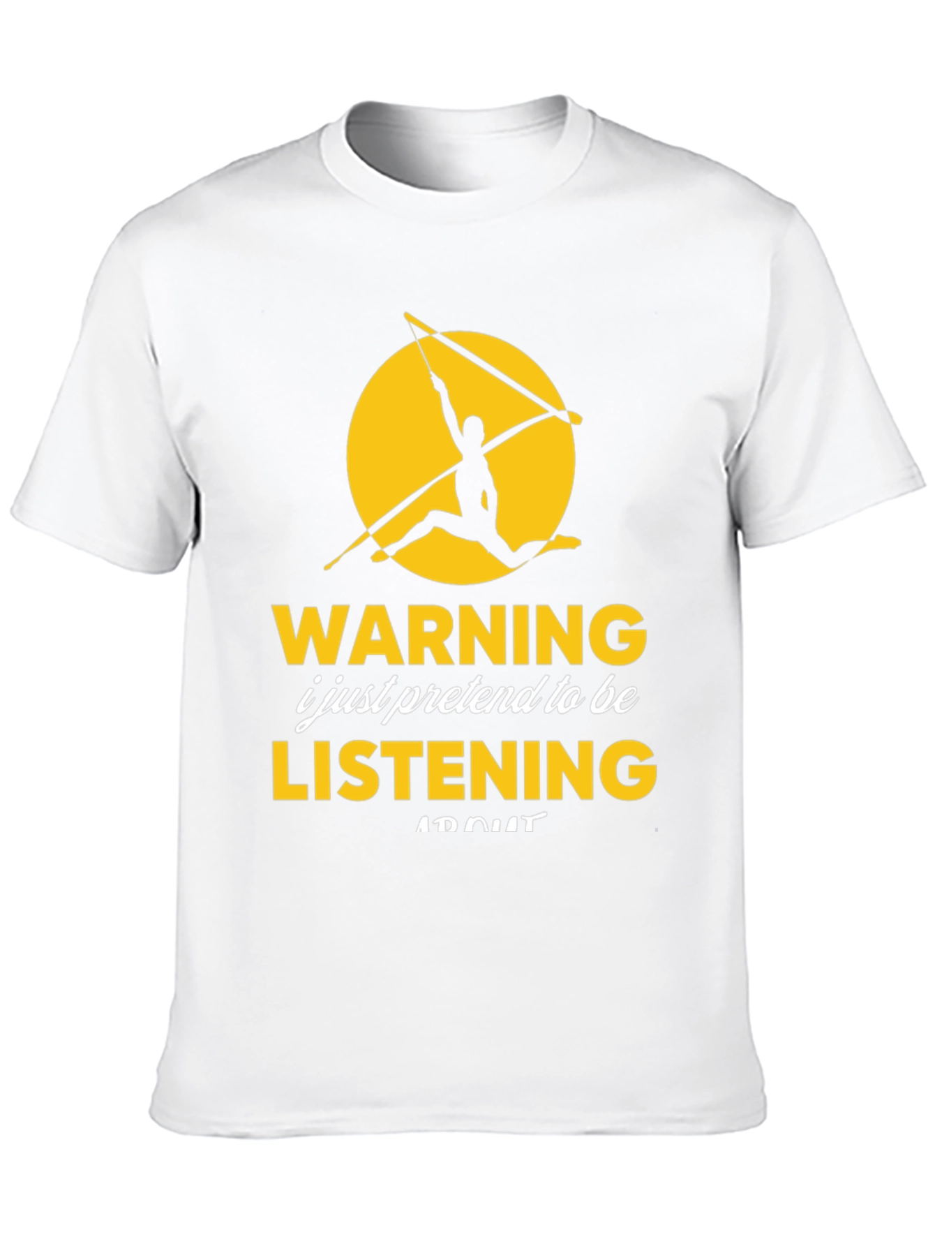 Black Warning I Pretend Listening T-Shirt view 10
