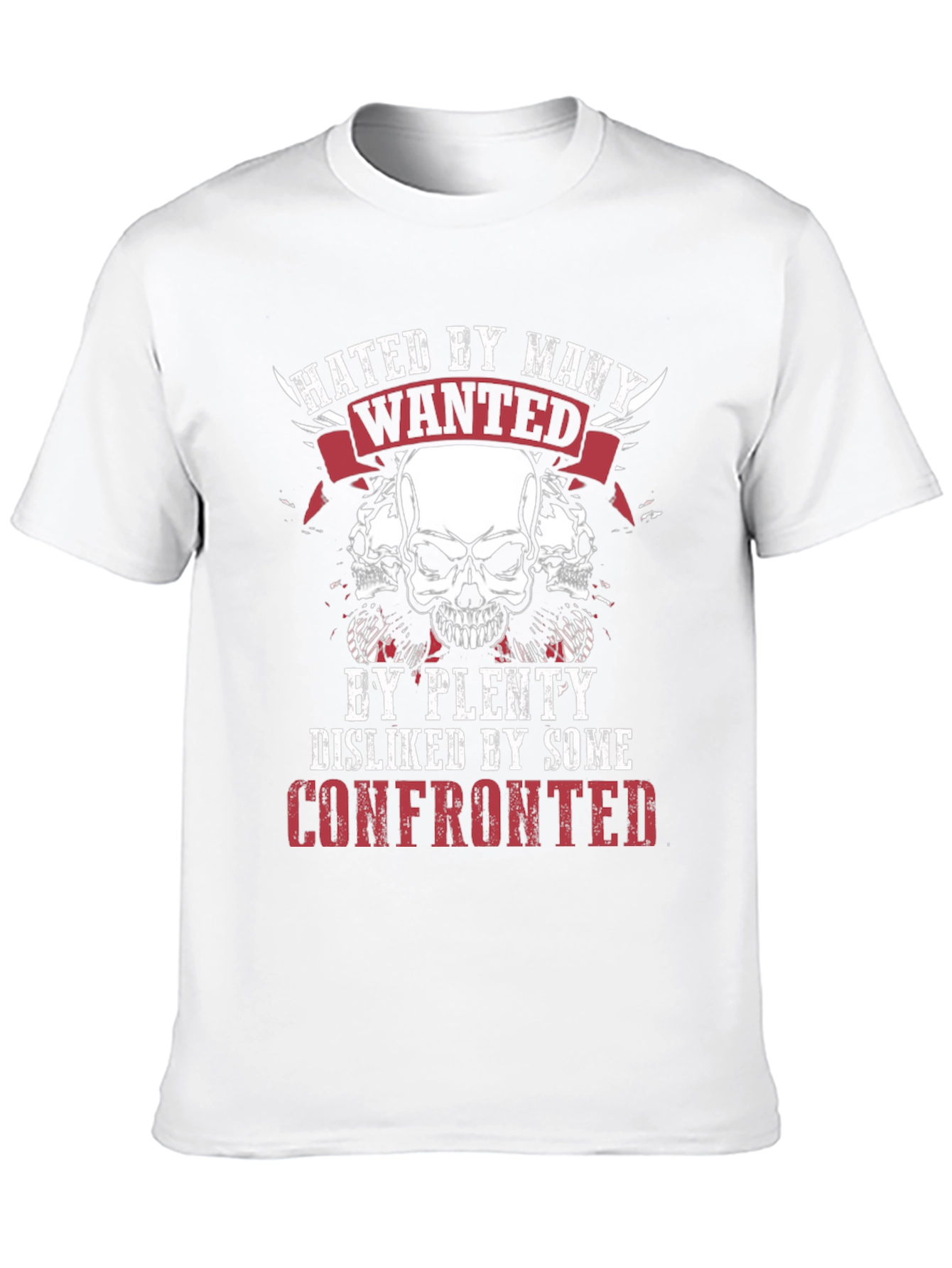 Black Hated By Many Skull Graphic T-Shirt view 10