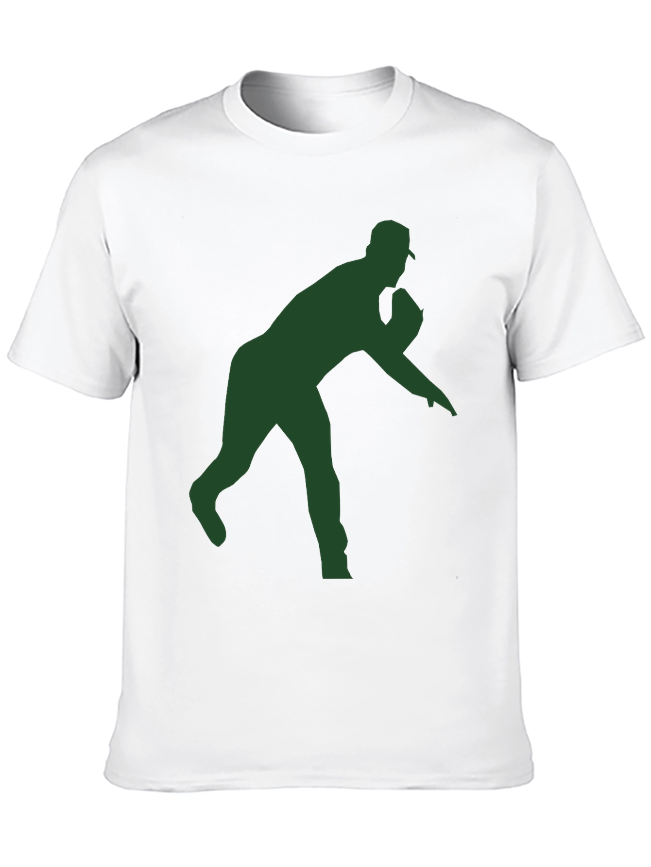 Black Baseball Pitcher Silhouette T-Shirt view 10