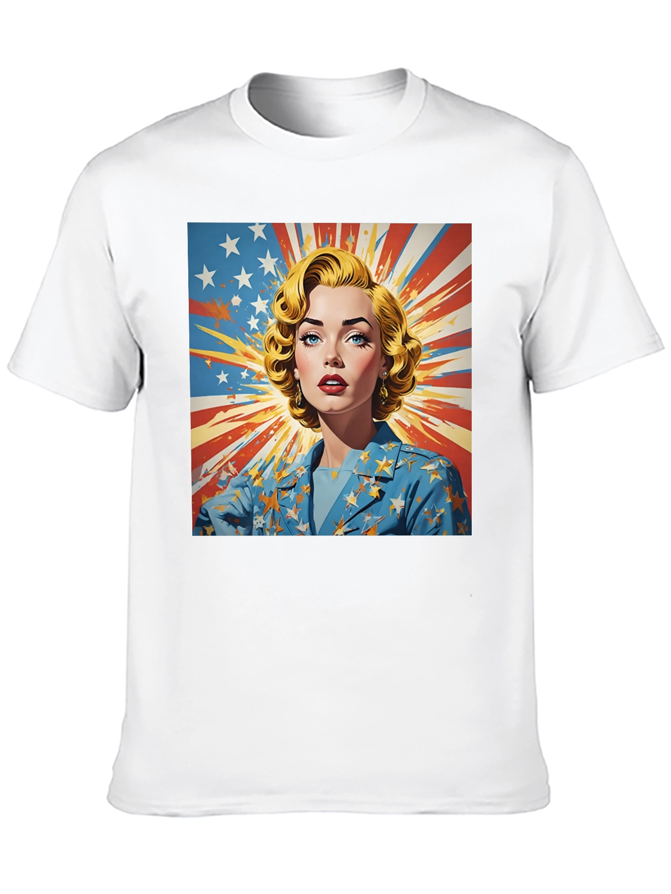 Black Retro Patriotic Woman T-Shirt - Vintage Americana Tee view 10