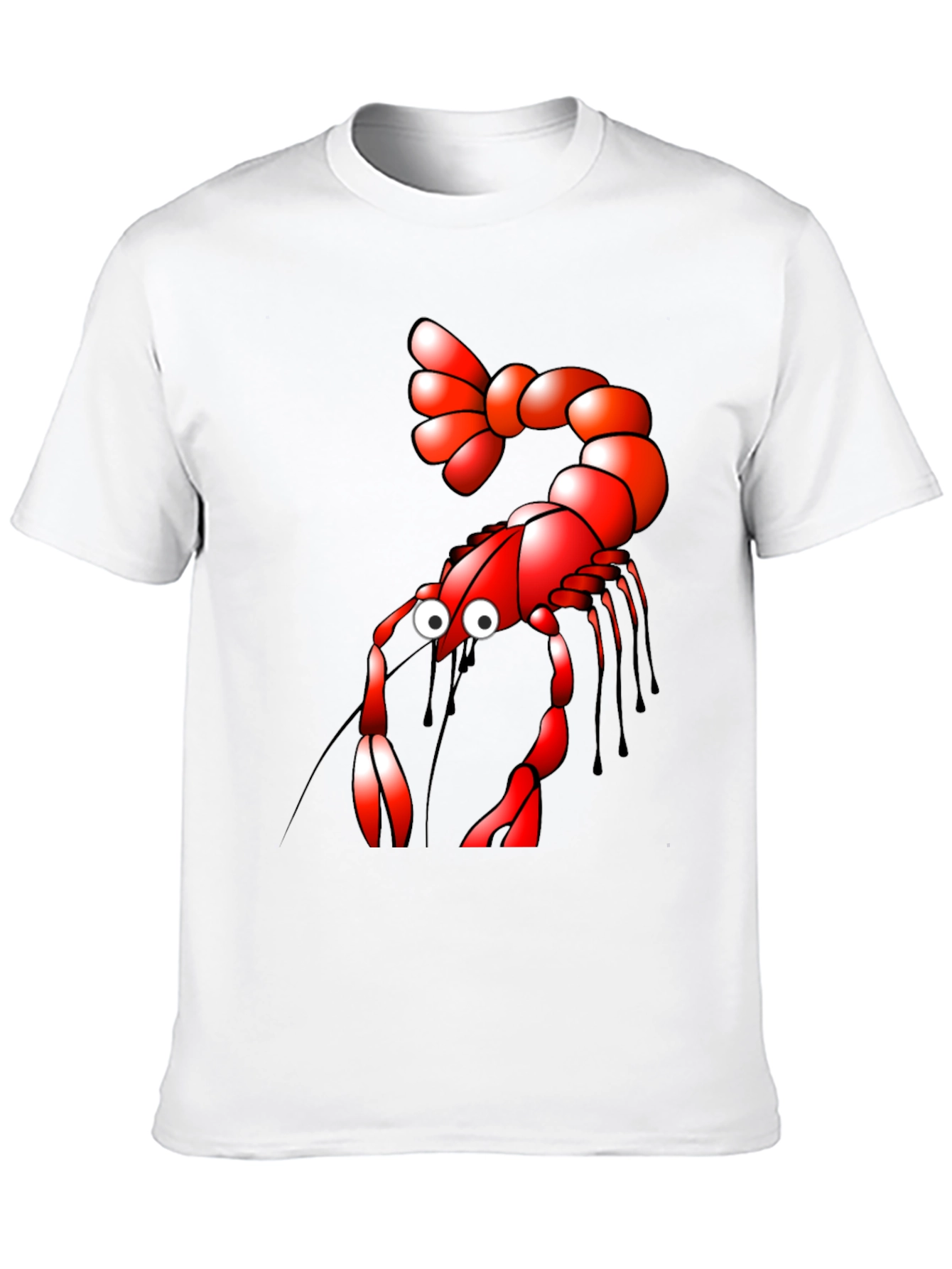 Black Shrimp Cartoon Graphic Tee - Black view 10