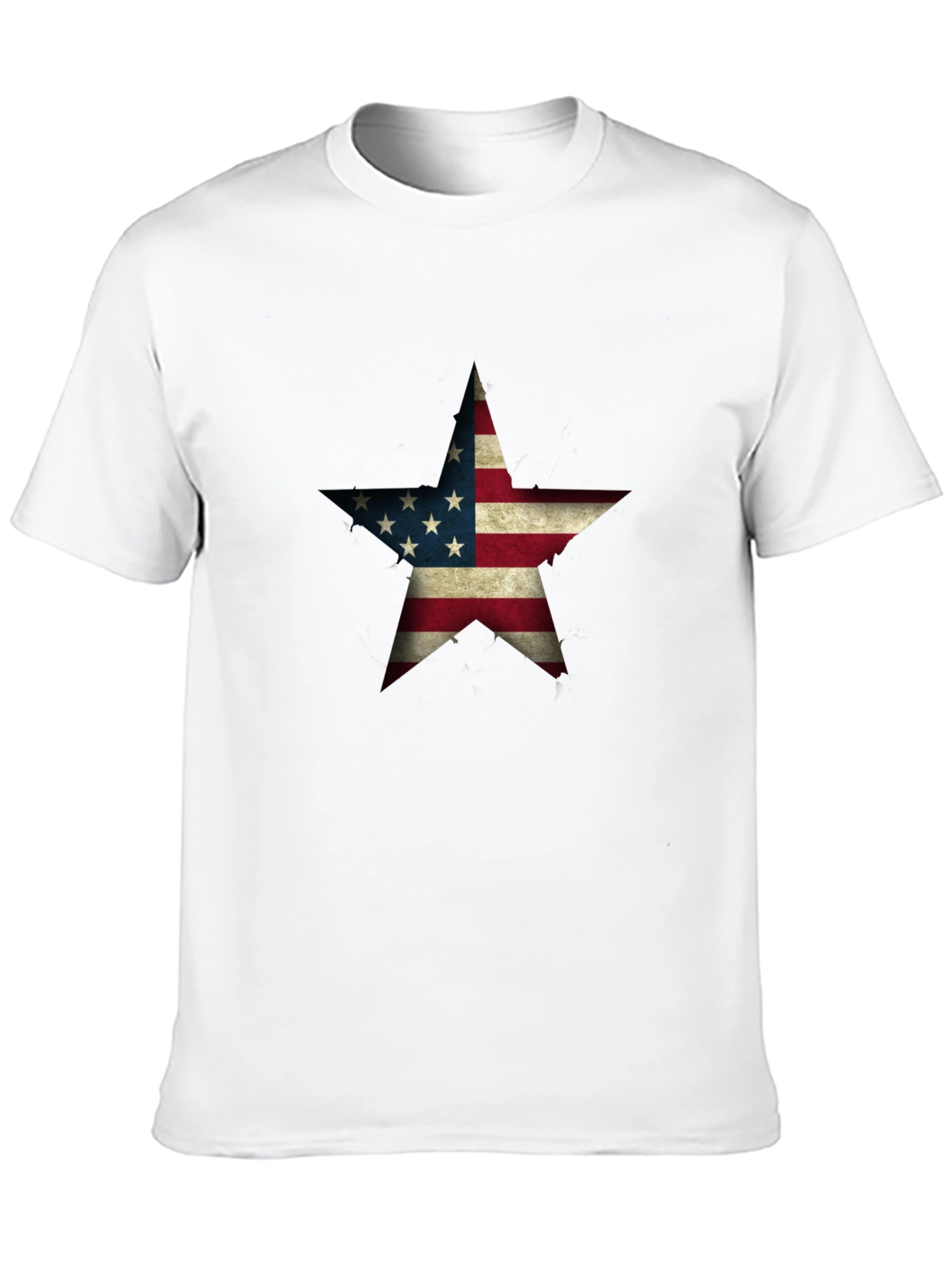 Black USA Flag Star Graphic Black T-Shirt view 10