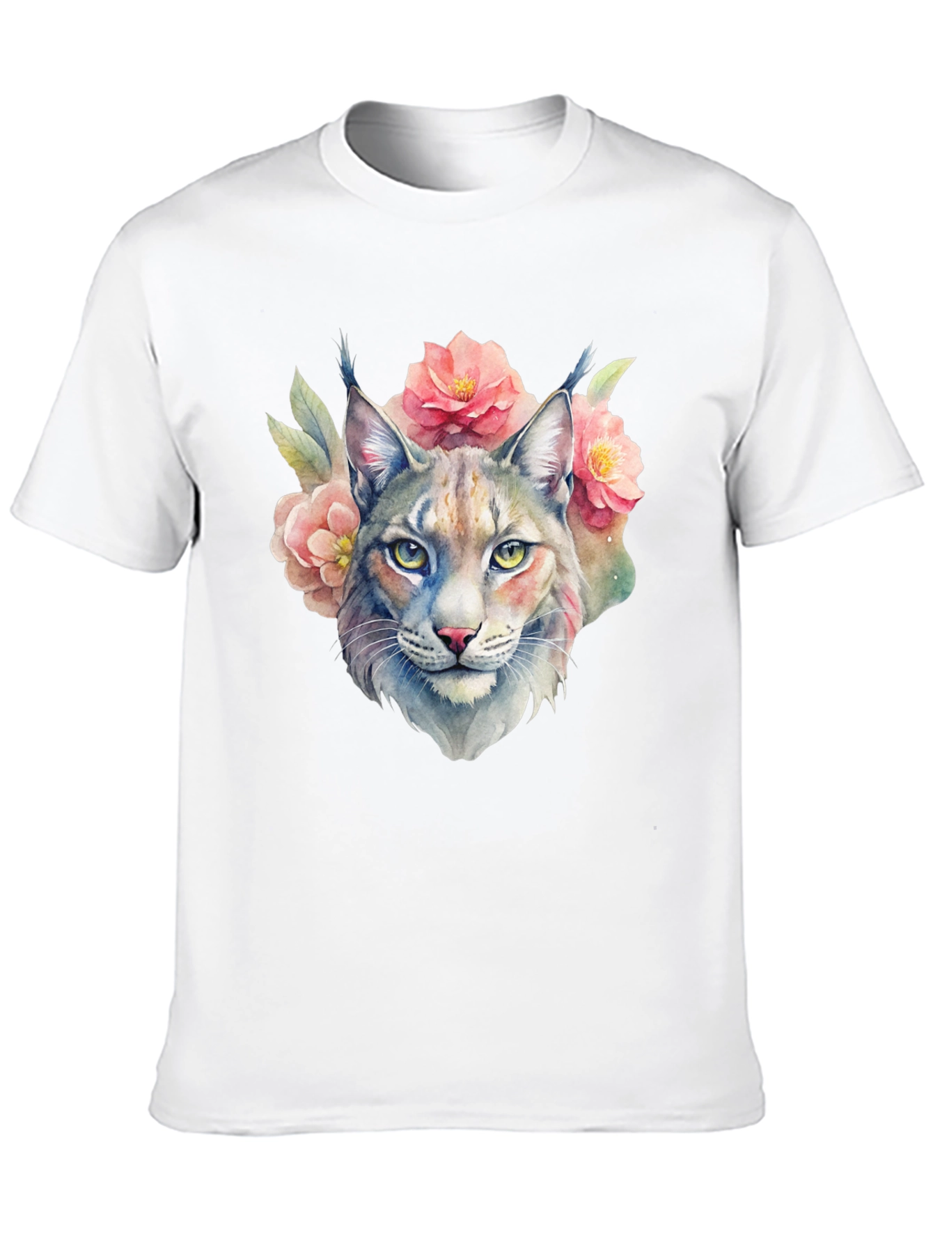 Lynx Floral T-Shirt - Watercolor Style - 10