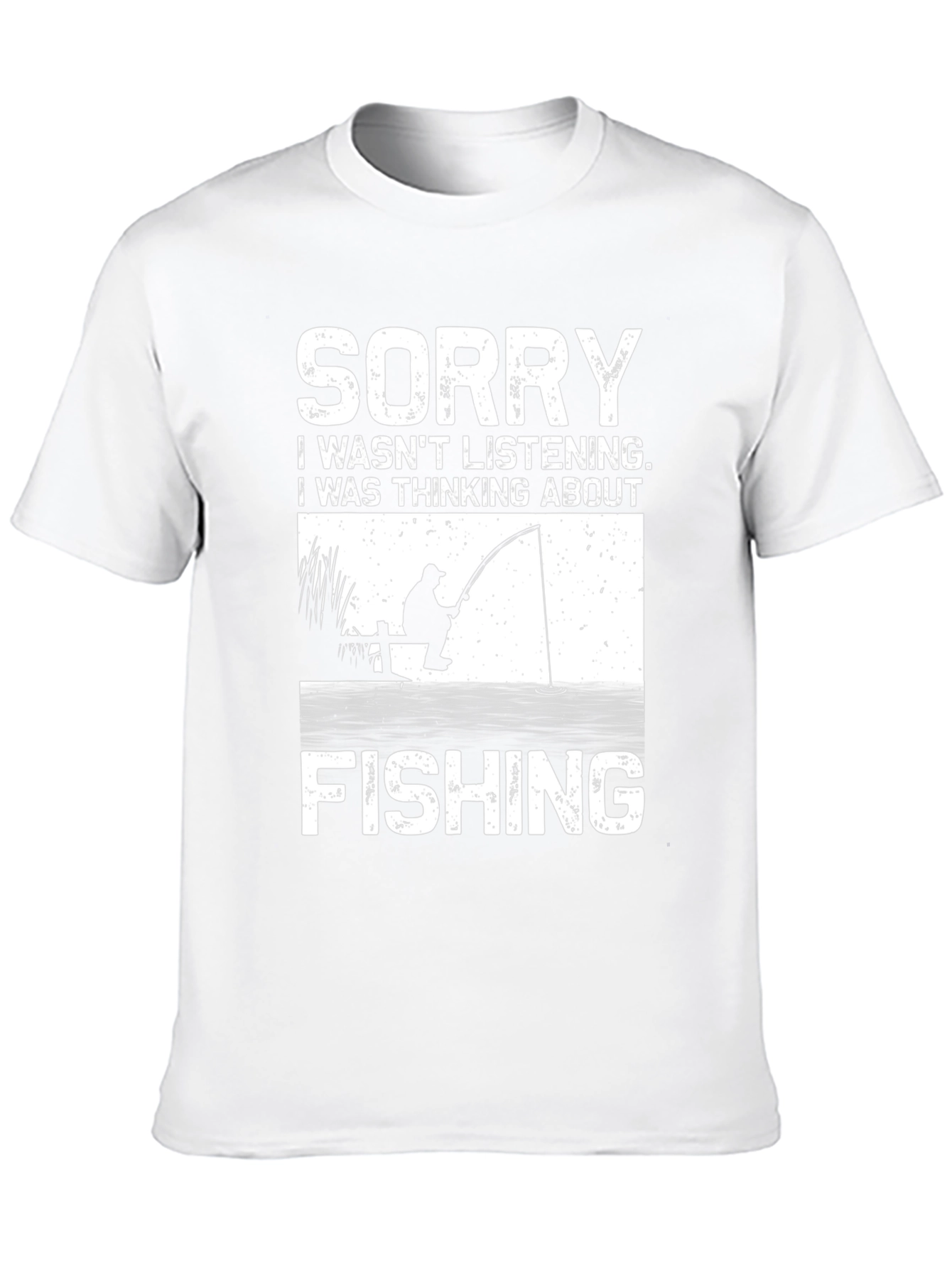 Black Funny Fishing T-Shirt - Sorry Wasn't Listening view 10