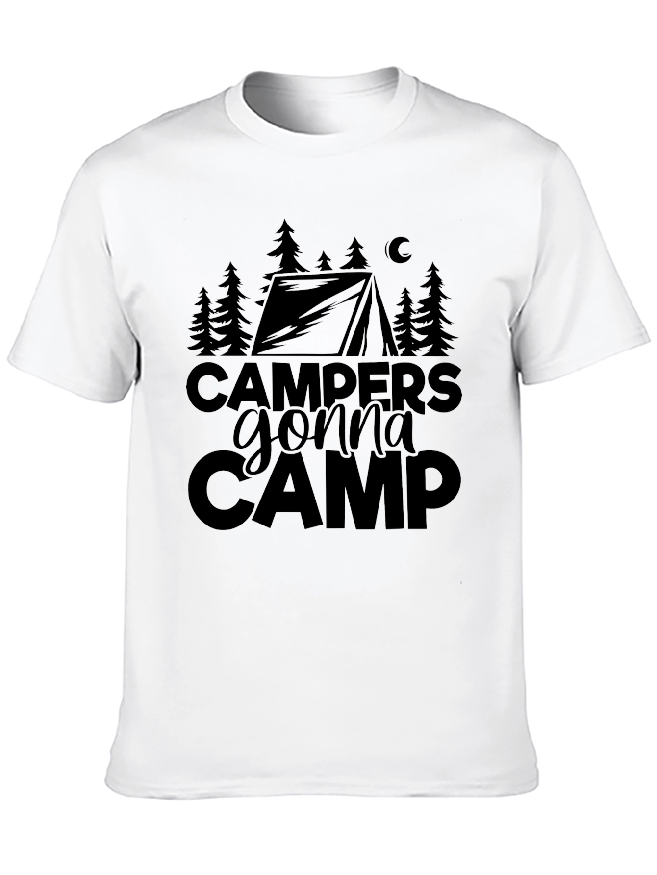 Black Campers Gonna Camp Graphic Tee - Black Cotton T-Shirt view 10