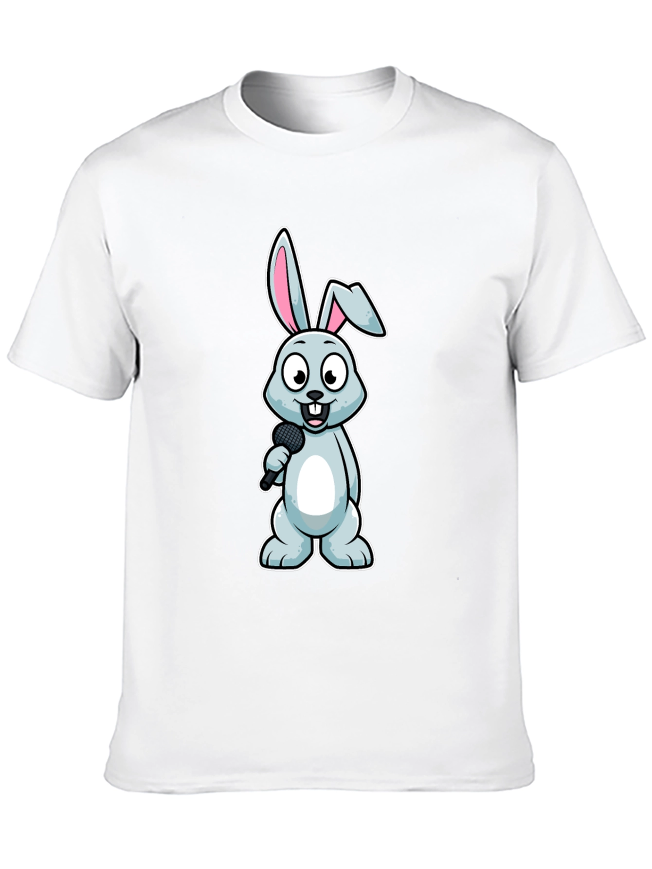 Black Bunny Singer T-Shirt - Black Cotton Tee view 10