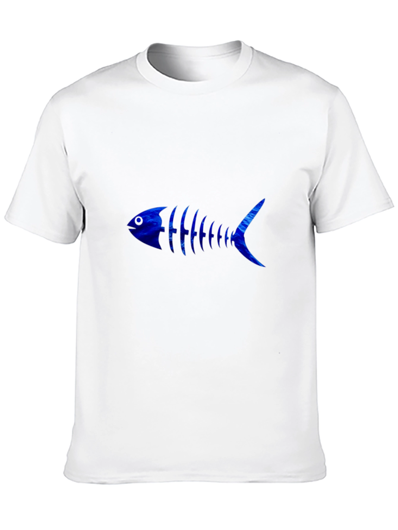 Black Cool Blue Fishbone Graphic Black T-Shirt view 10