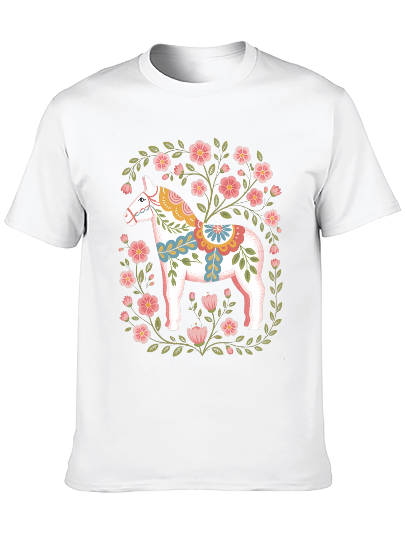 Black Floral Dala Horse Graphic Tee - Black view 10