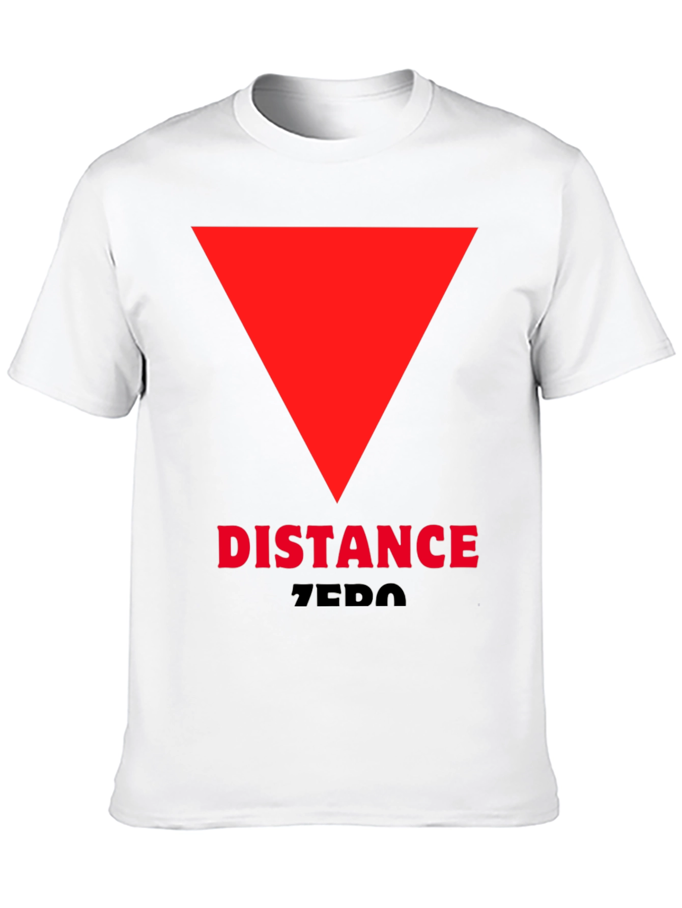 Black Distance Zero T-Shirt - Red Triangle Design view 10