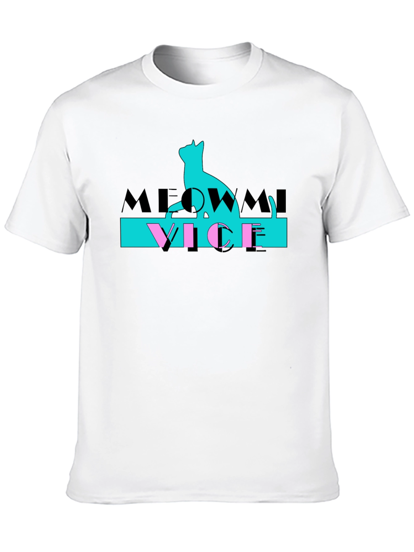 Black Meowmi Vice Graphic T-Shirt, Cat Lover Tee view 10