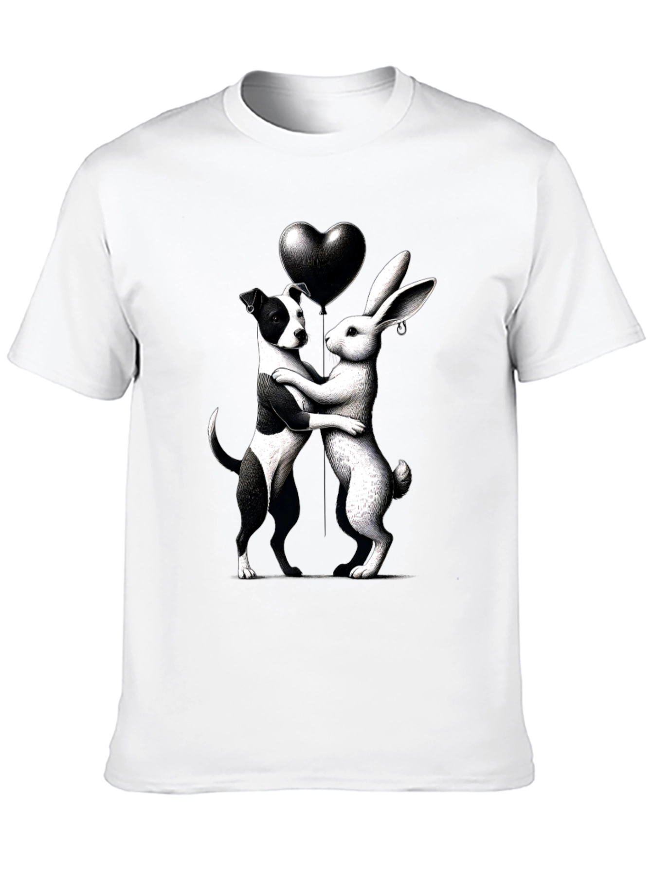 Black Dog & Rabbit Heart Graphic Tee view 10