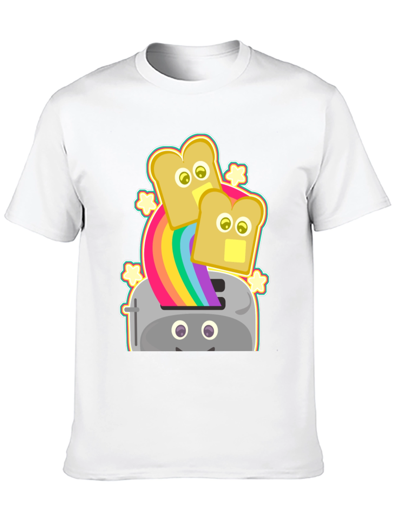 Black Rainbow Toaster Bread T-Shirt, Novelty Tee view 10