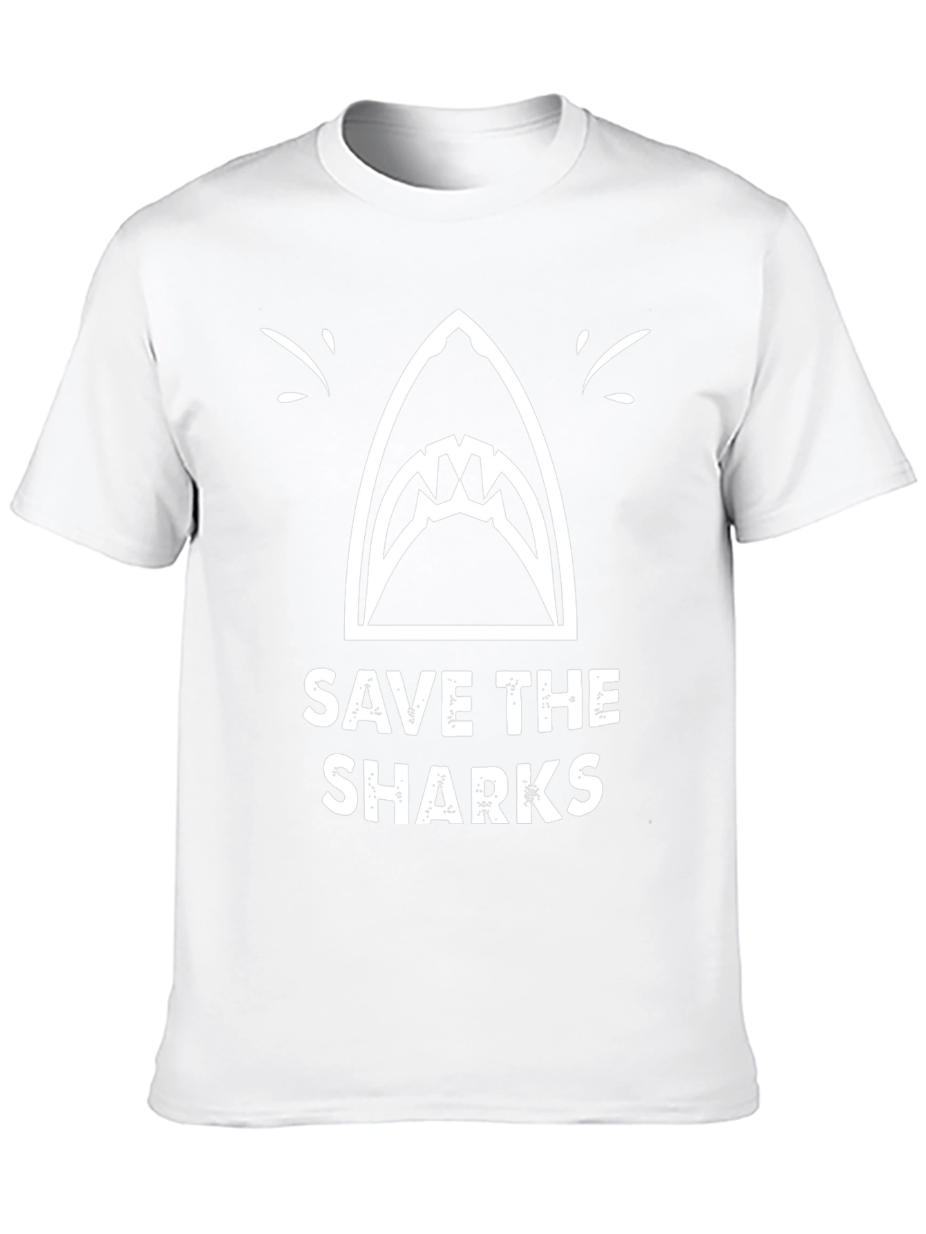 Black Save the Sharks Graphic Tee - Black Cotton T-Shirt view 10
