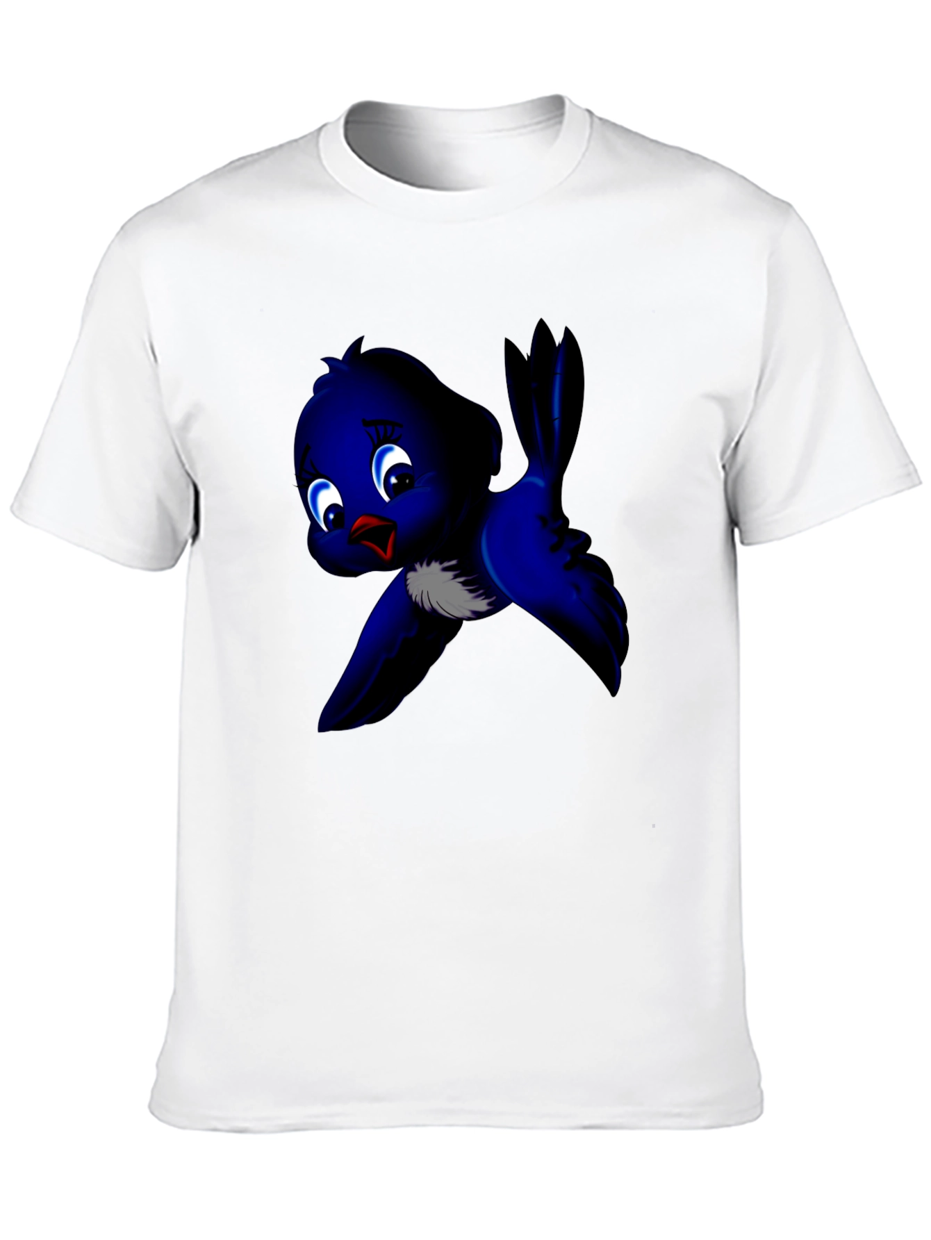 Black Cute Blue Bird Graphic Tee - Soft Cotton view 10