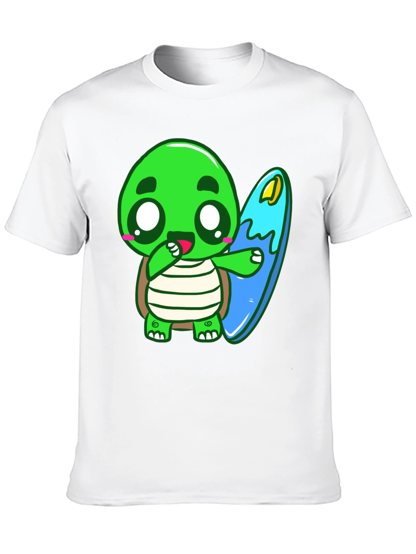 Black Cute Turtle Surfing Graphic Tee view 10