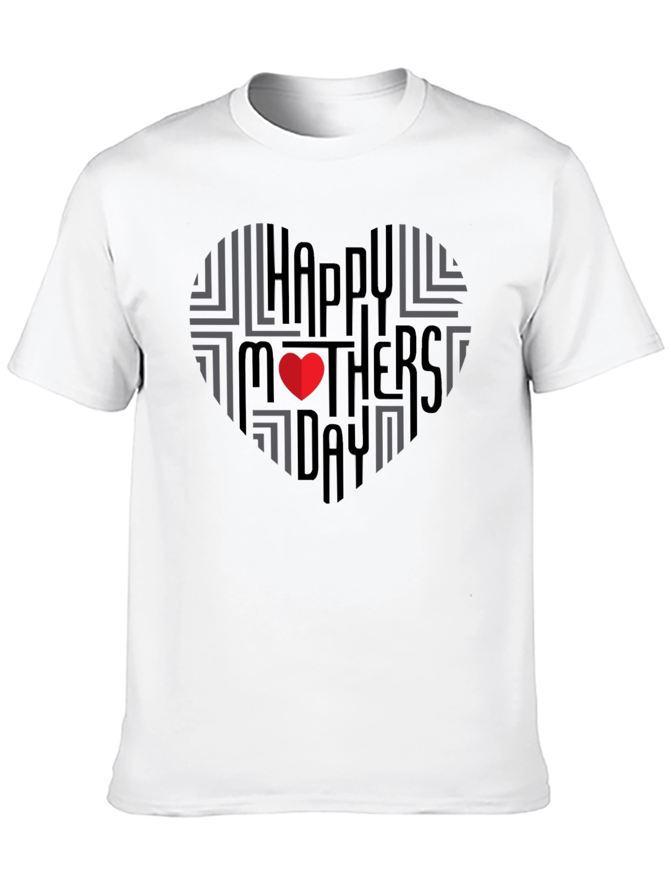 Black Happy Mother's Day Heart T-Shirt - Black view 10