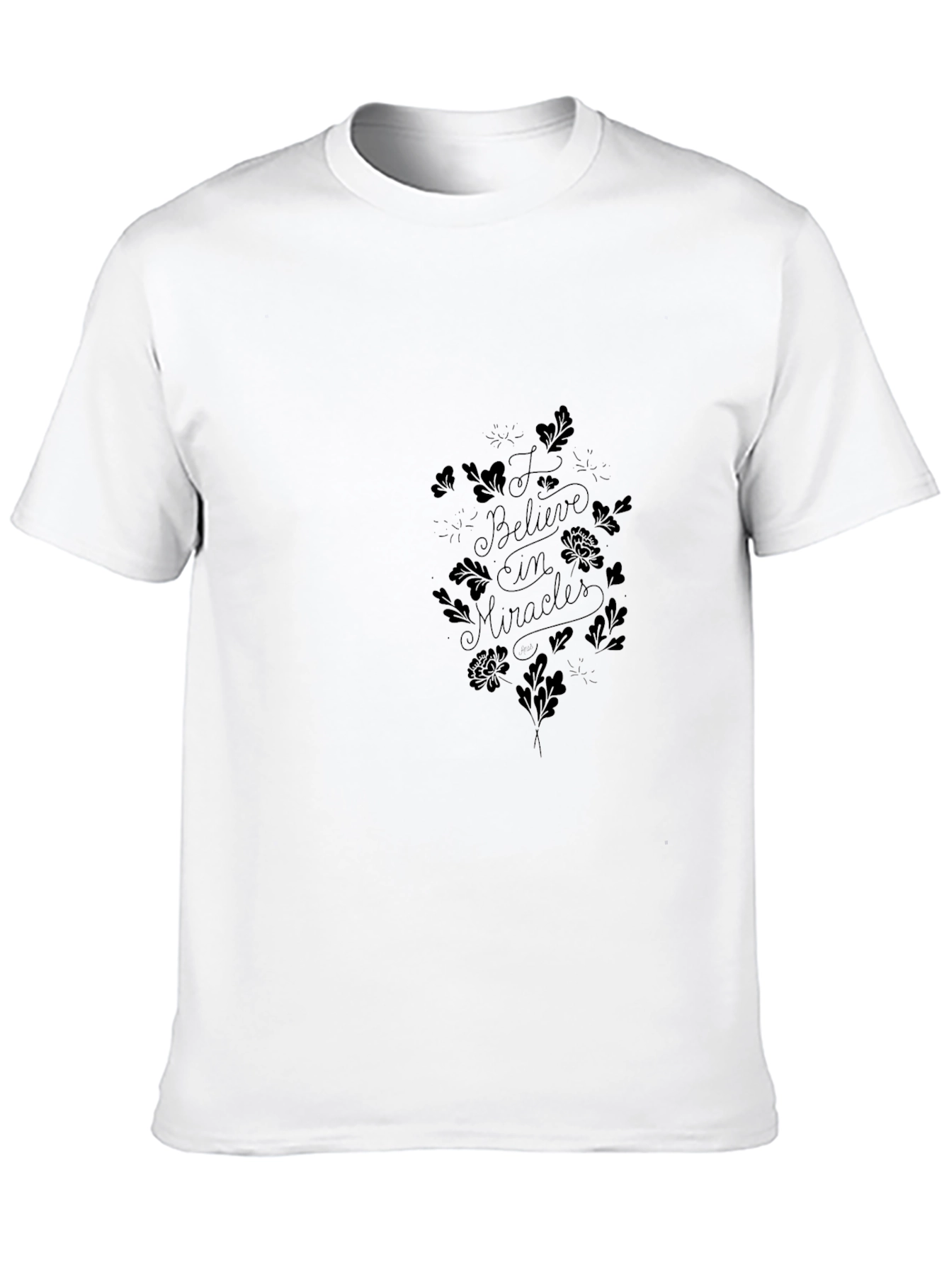 Black Believe in Miracles Black Graphic Tee view 10