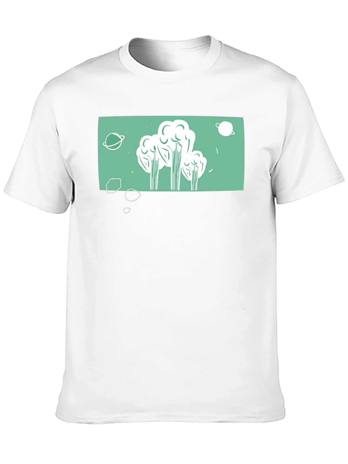 Black Space Broccoli T-Shirt - Quirky Graphic Tee view 10