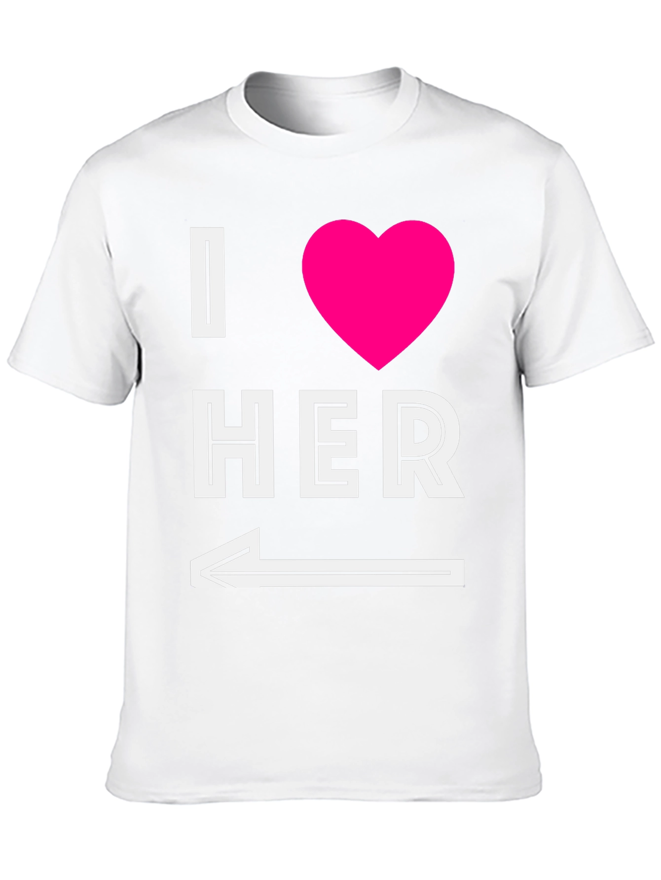 Black I Heart Her T-Shirt with Arrow Graphic view 10