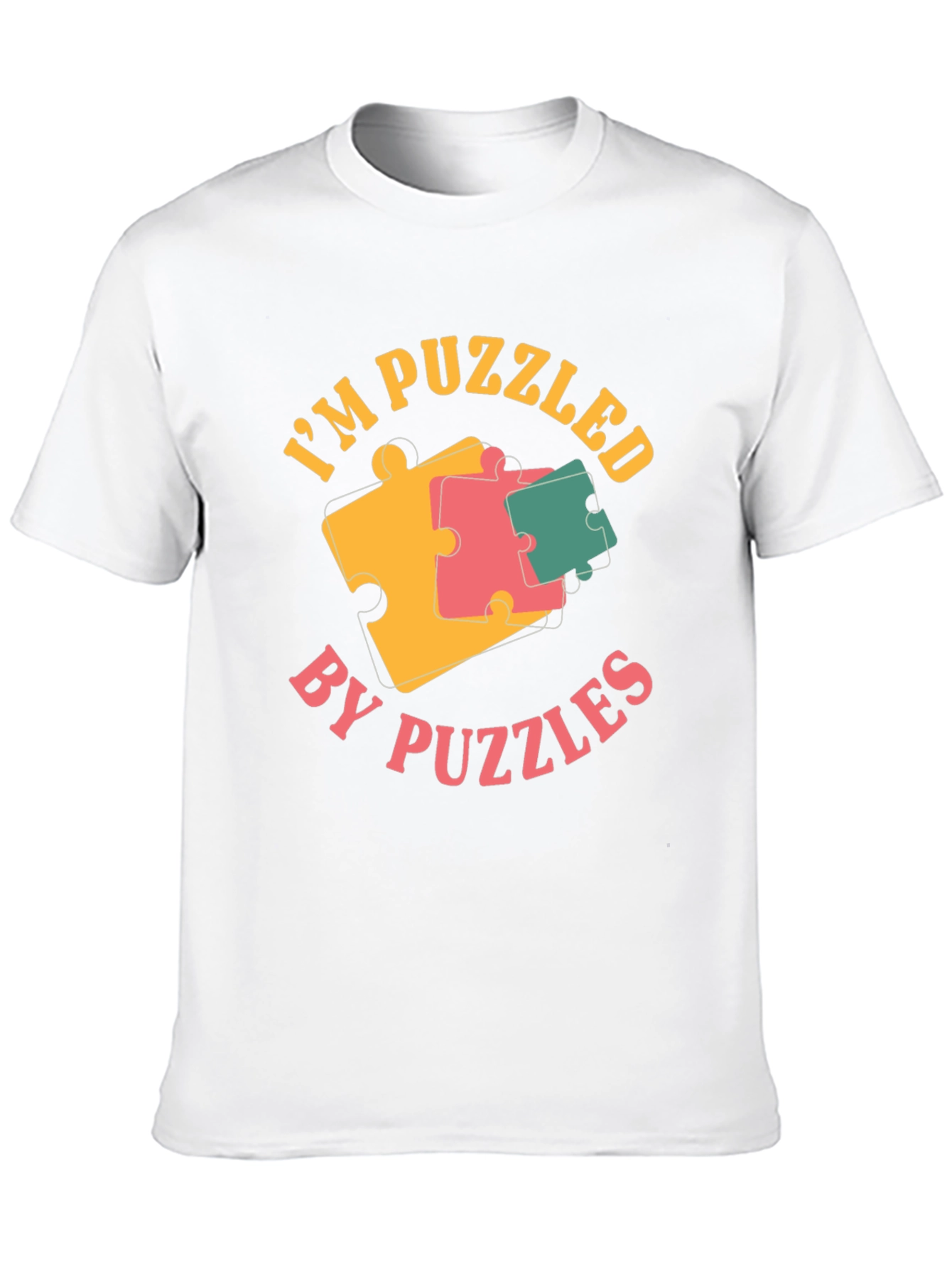 Black Puzzled by Puzzles Black Graphic Tee Shirt view 10