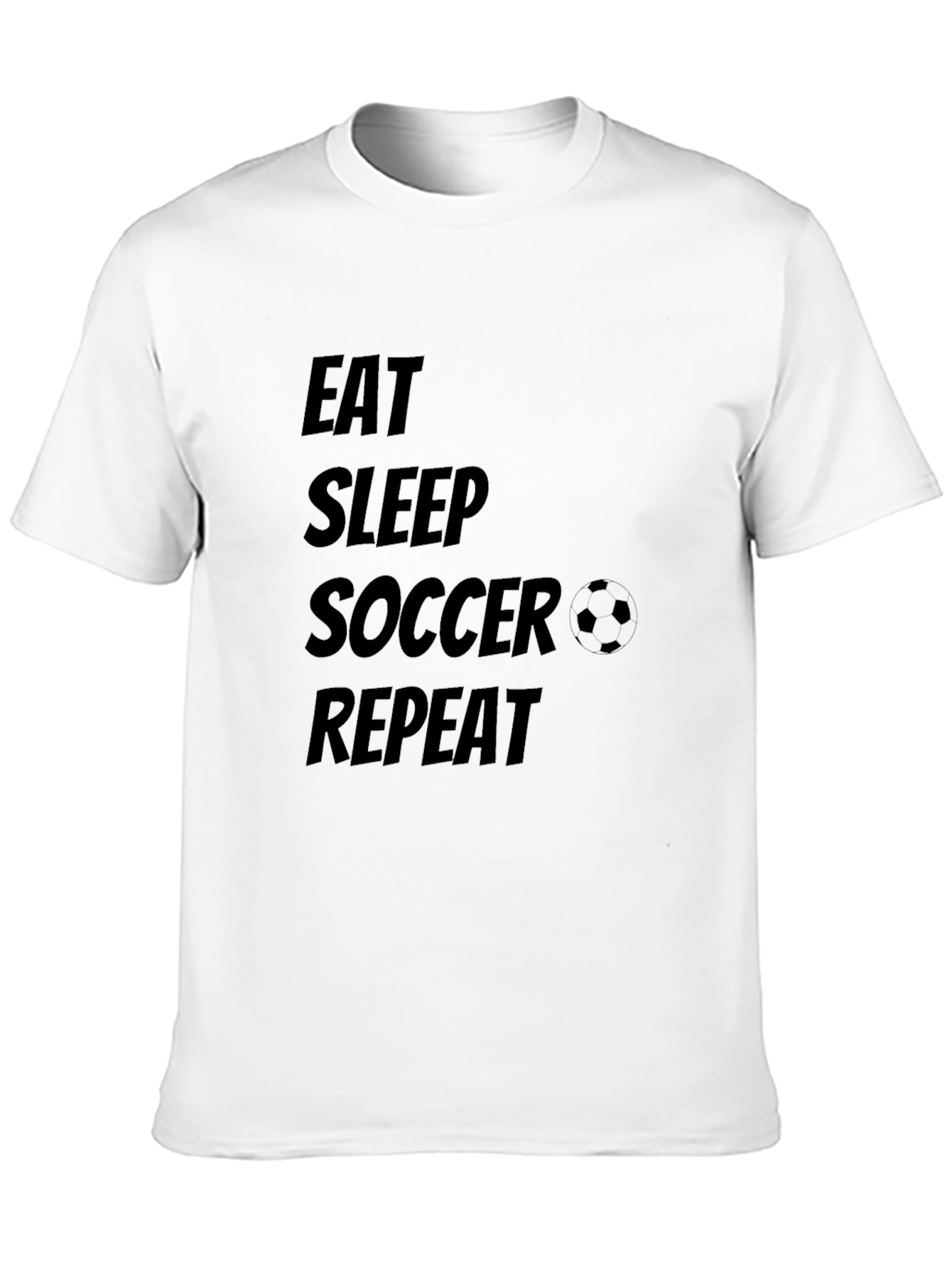 Black Eat Sleep Soccer Repeat Graphic Tee view 10